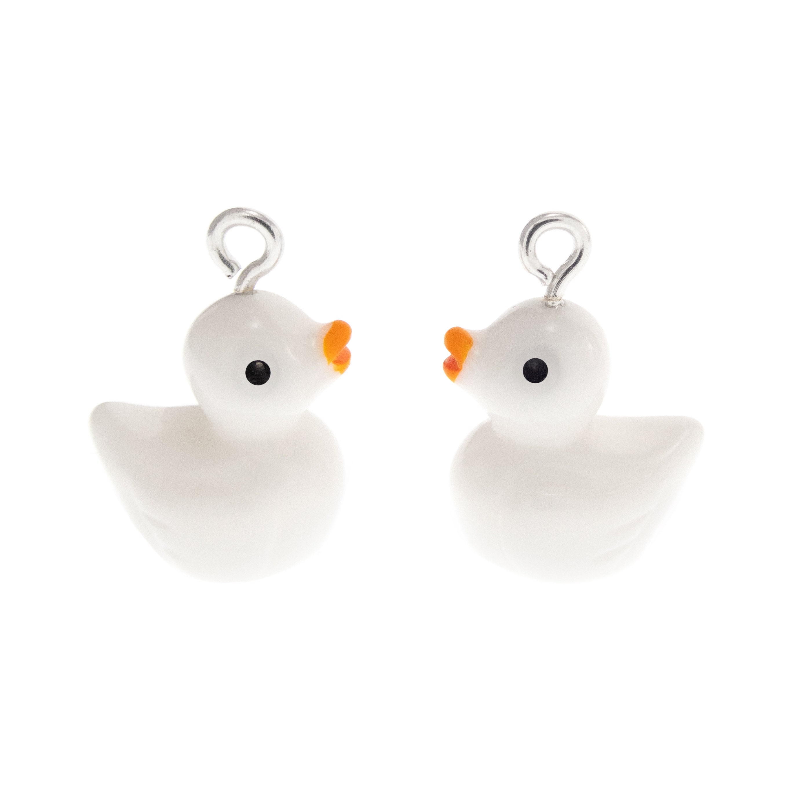 Rubber Duck Earrings Dangle white