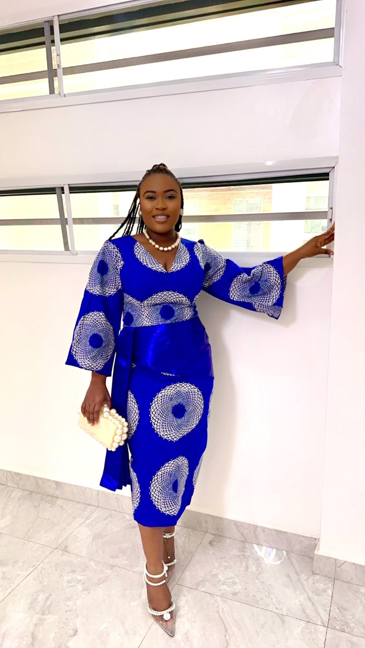 Stylish African Ankara Print Midi Dress For Party