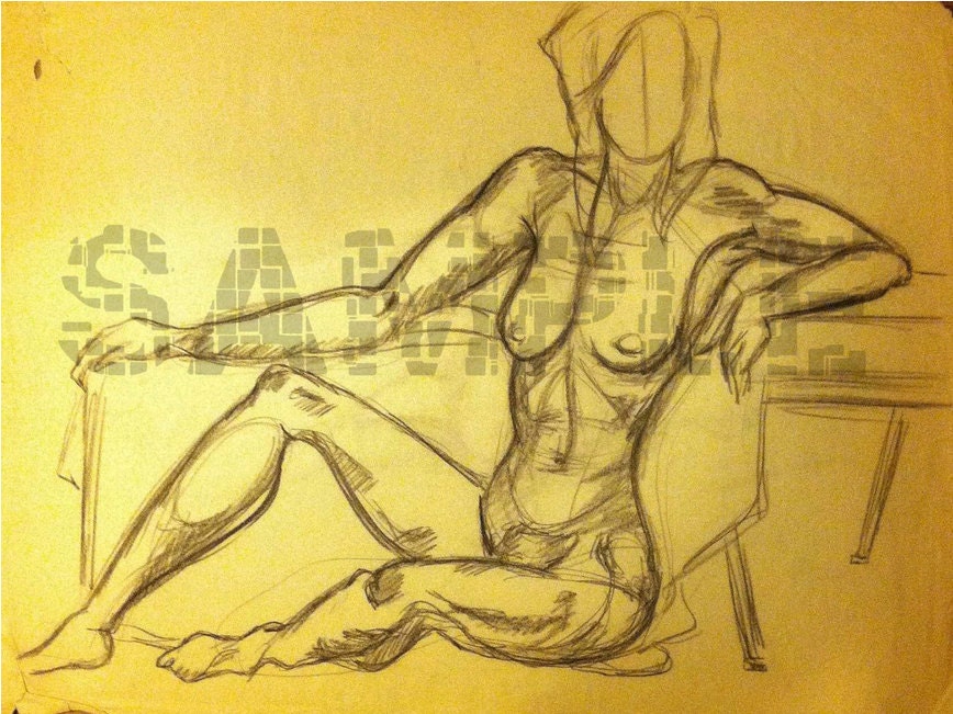 Girl Real-Life sketch#2 from College-Life Drawing class-1990