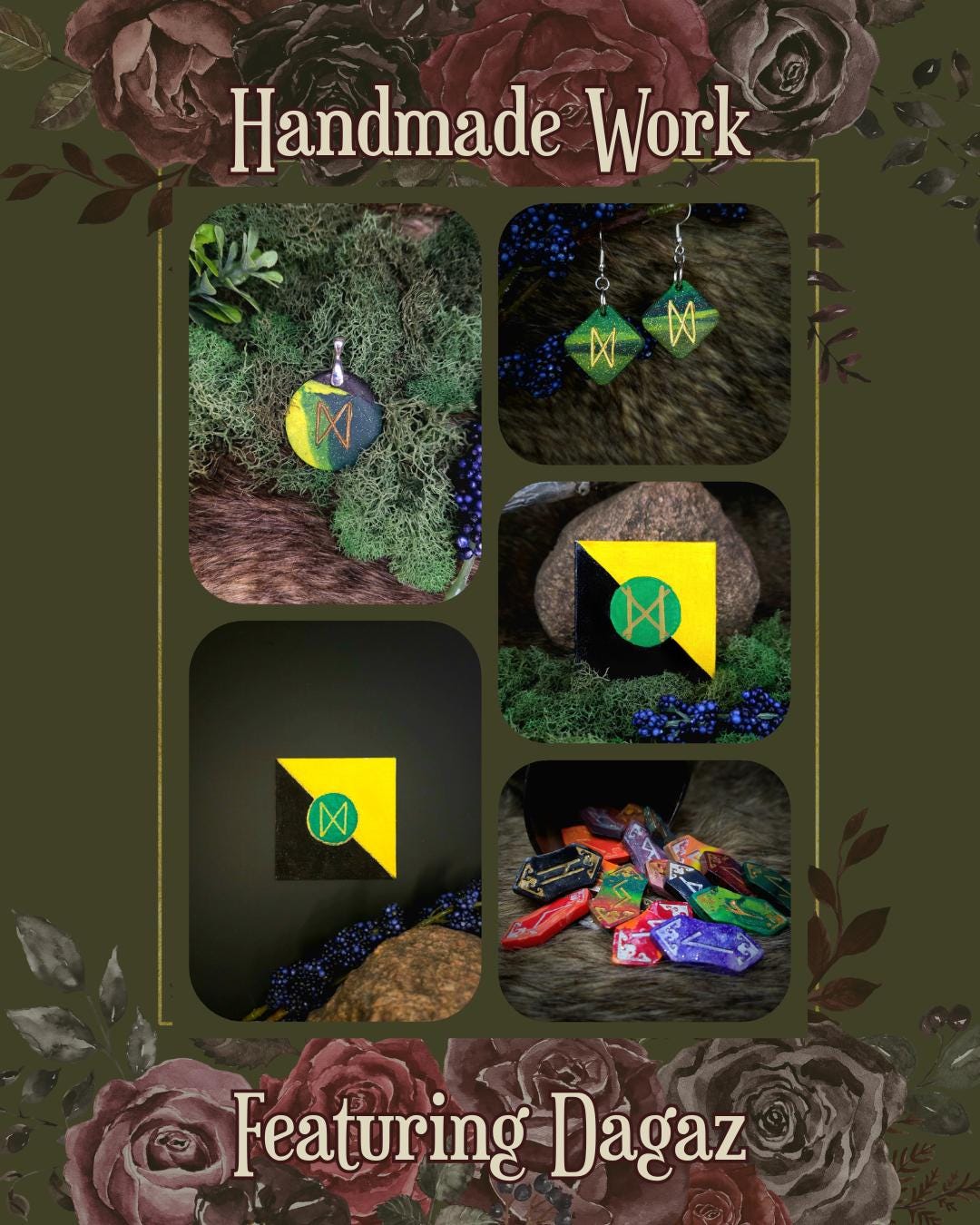 handmade work featuring dagaz