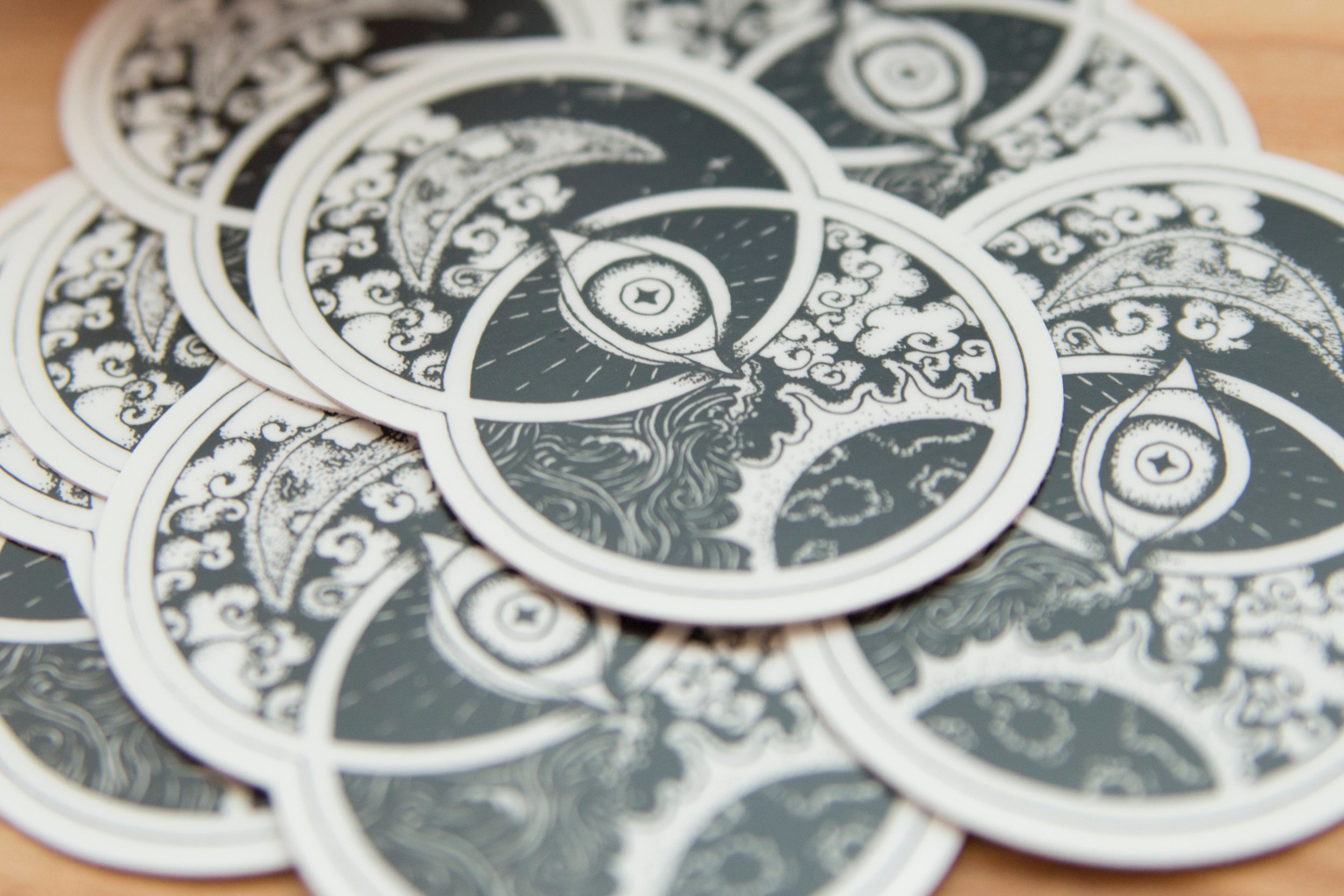 vesica piscis, sticker, sacred geometry, all seeing eye, premium vinyl sticker