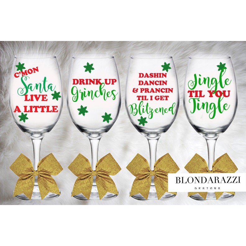 christmas wine glasses for friends coworker christmas party white elephant gifts