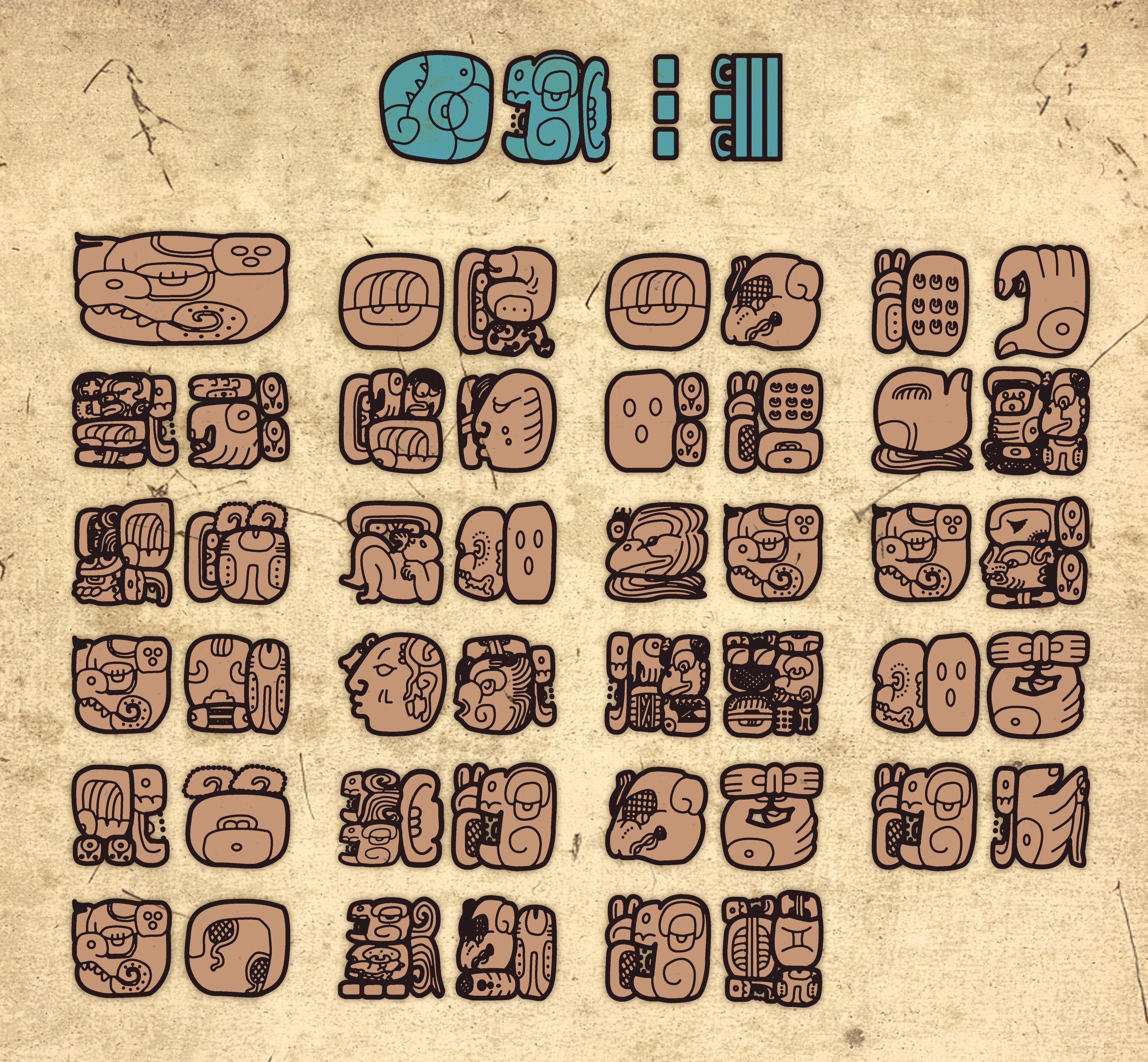 John 3:16 in the Mayan Chorti language with Mayan Glyphs
