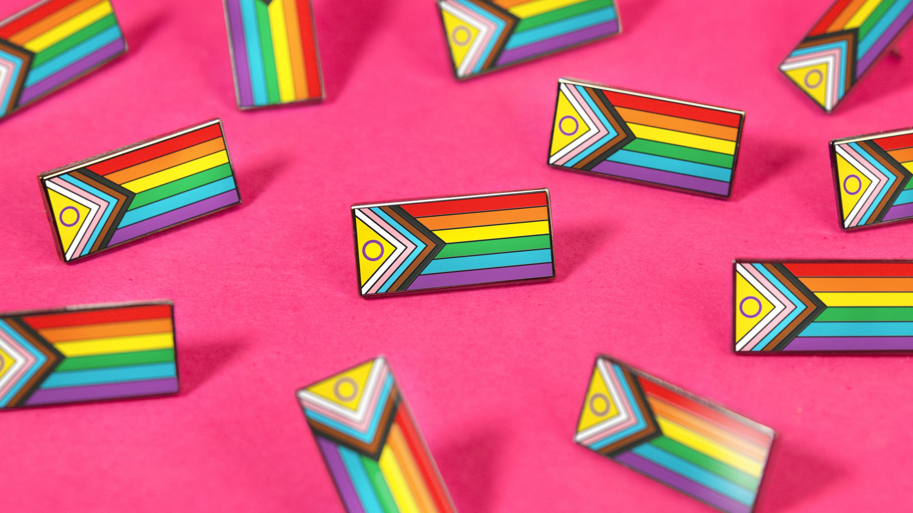 Intersex inclusive pride flag pin united kingdom enamel pin stock