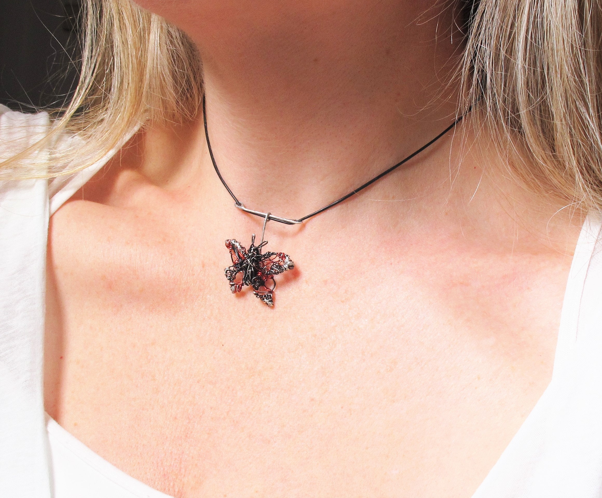 black butterfly, butterfly necklace