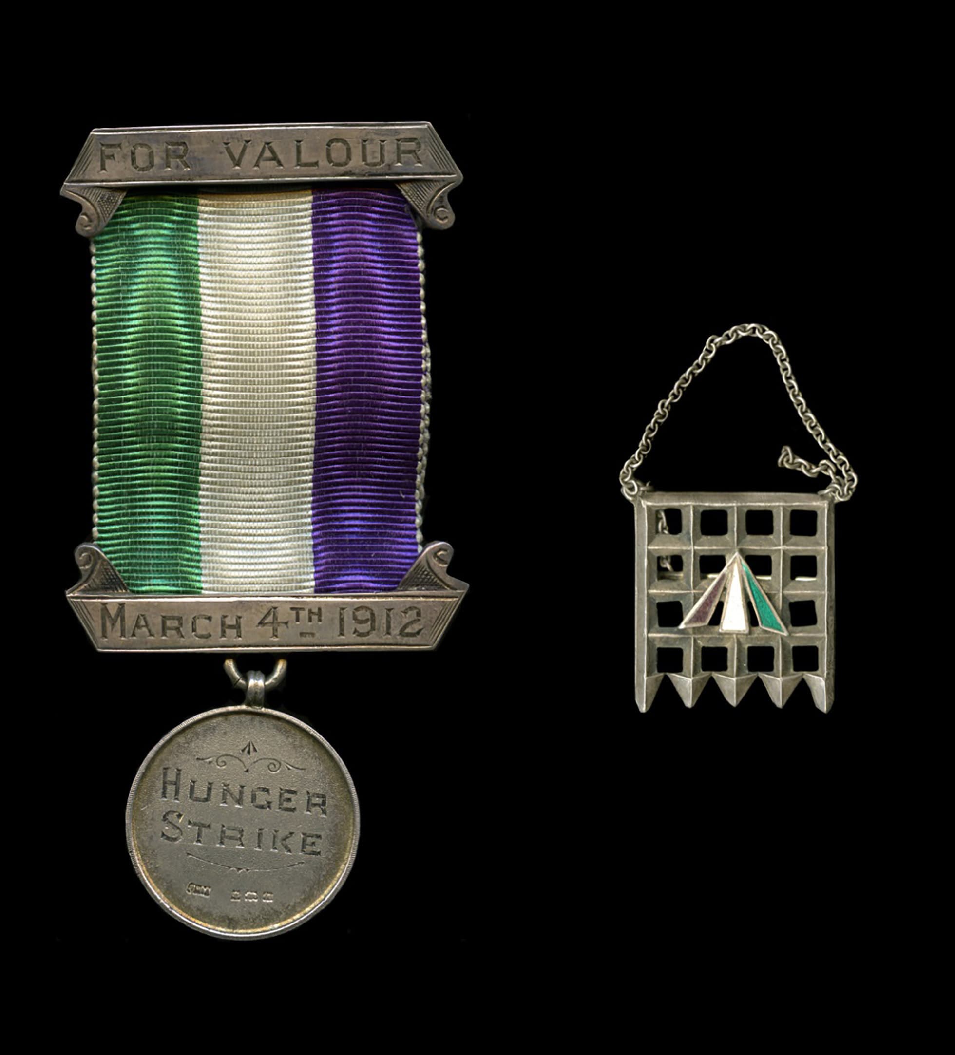 Holloway Brooch and Suffragette Ribbon