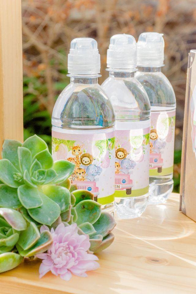 Safari Drive-By Party | Safari Drive By birthday | safari party ideas | Safari birthday party | drive by party ideas | Drive by Birthday Ideas | Drive by party decorations | Drive by Party decor | Safari Cake | Safari beverage | Safari water bottle labels