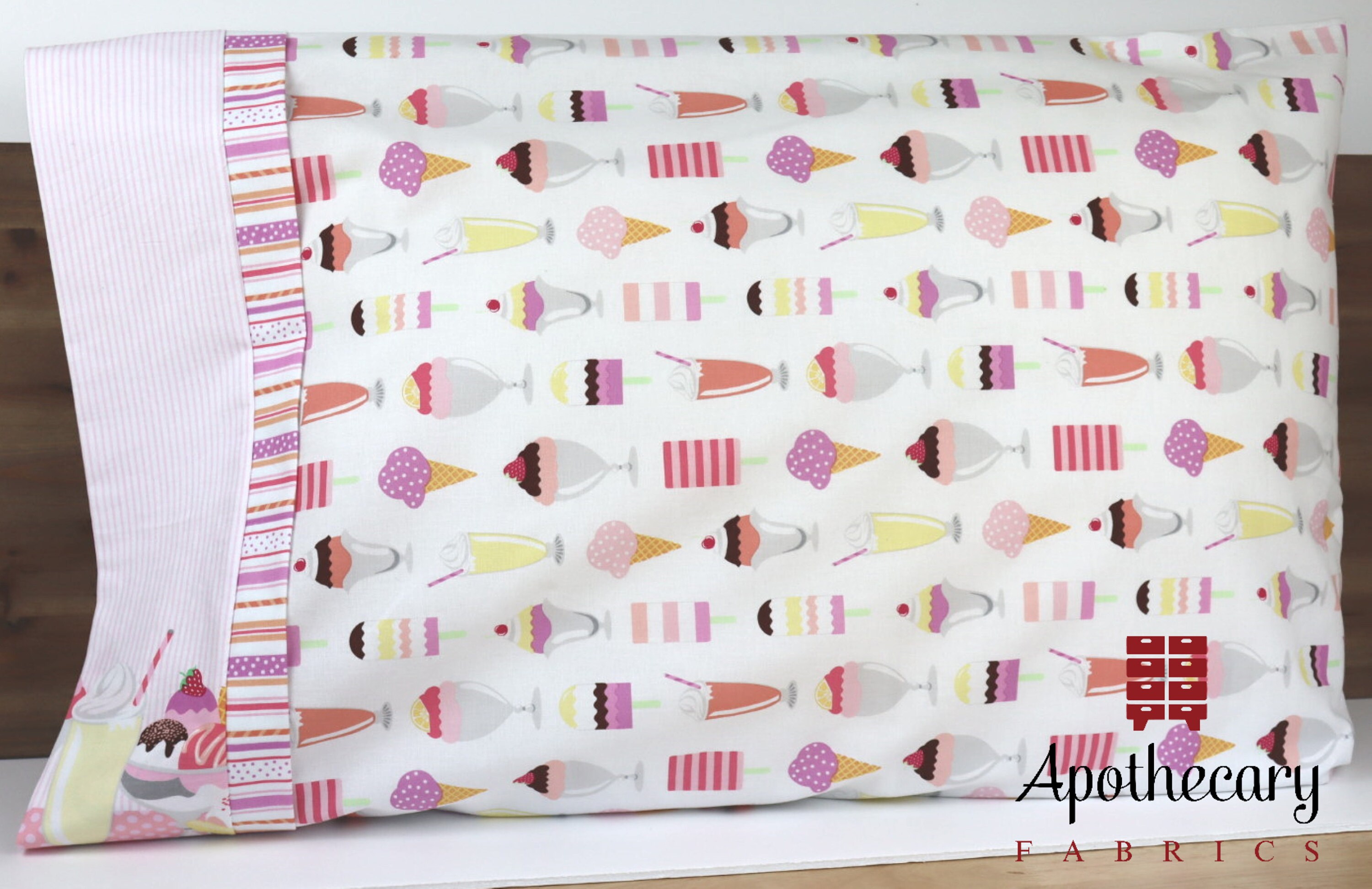 The Perfect Pillowcase made from fabric collection I Scream, You Scream by Michael Miller.