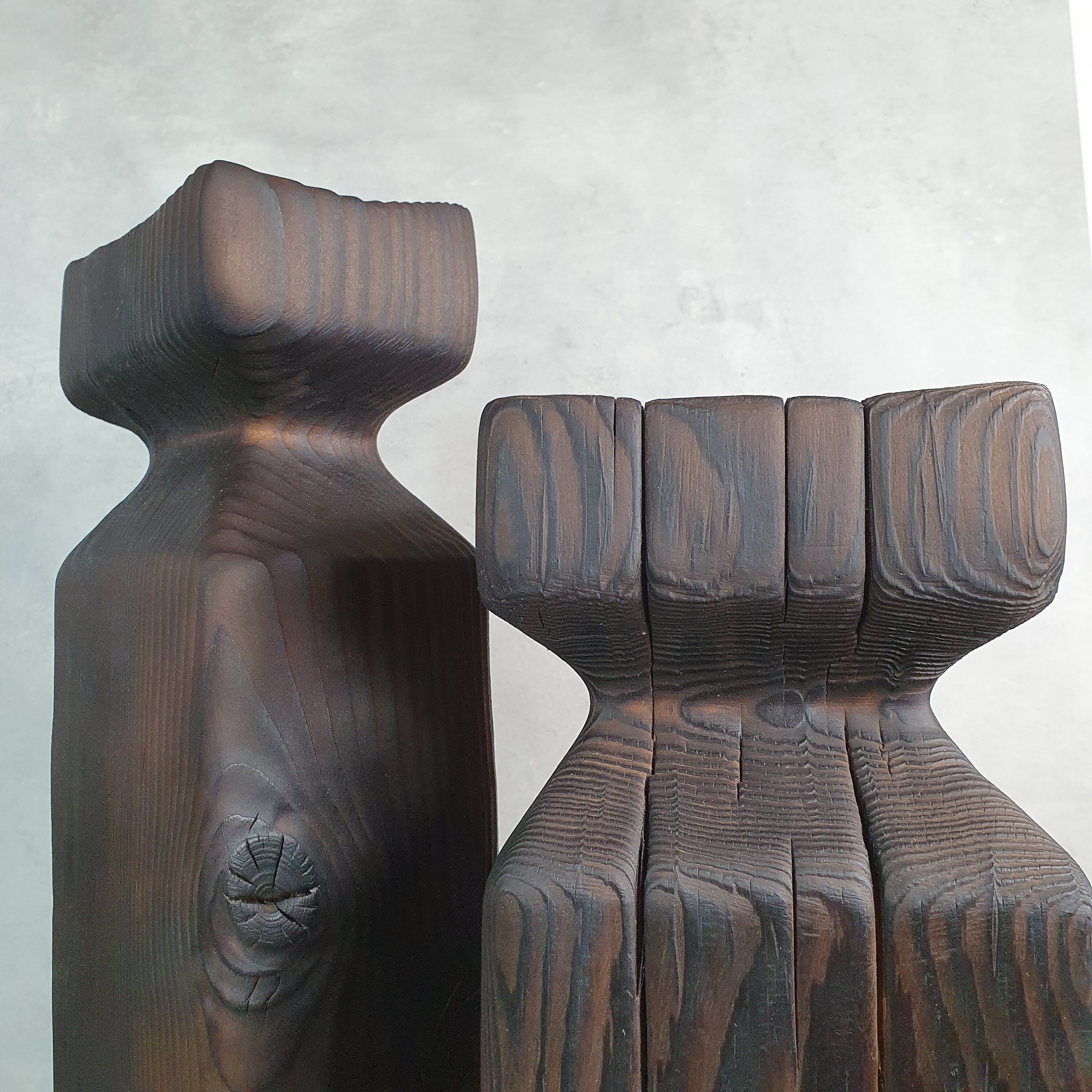 Minimalist wooden sculpture for wabi sabi and japandi decor. Totustotem by Dean Marino