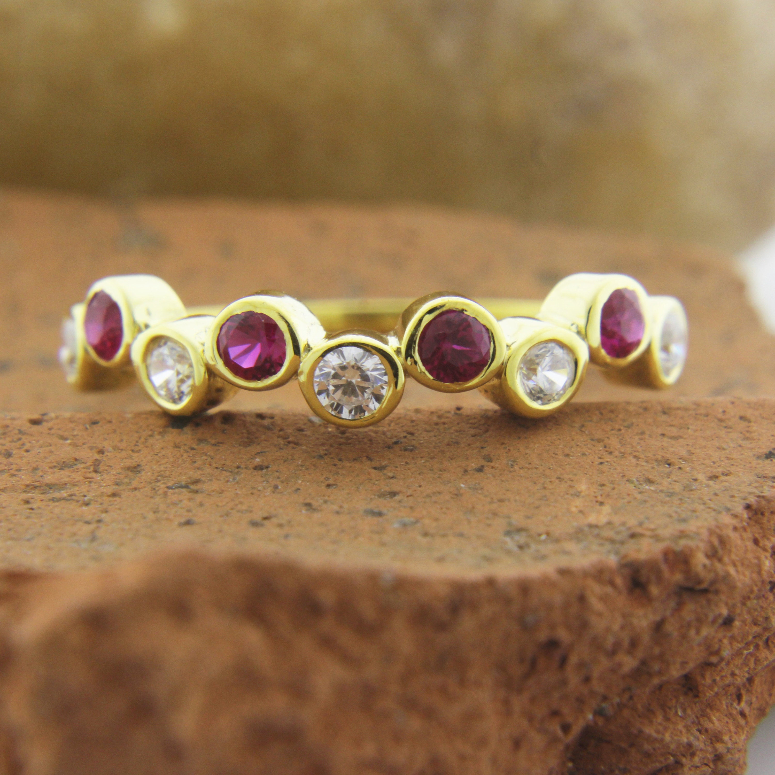 Ruby Diamond Band, wedding Band, Engagement Band