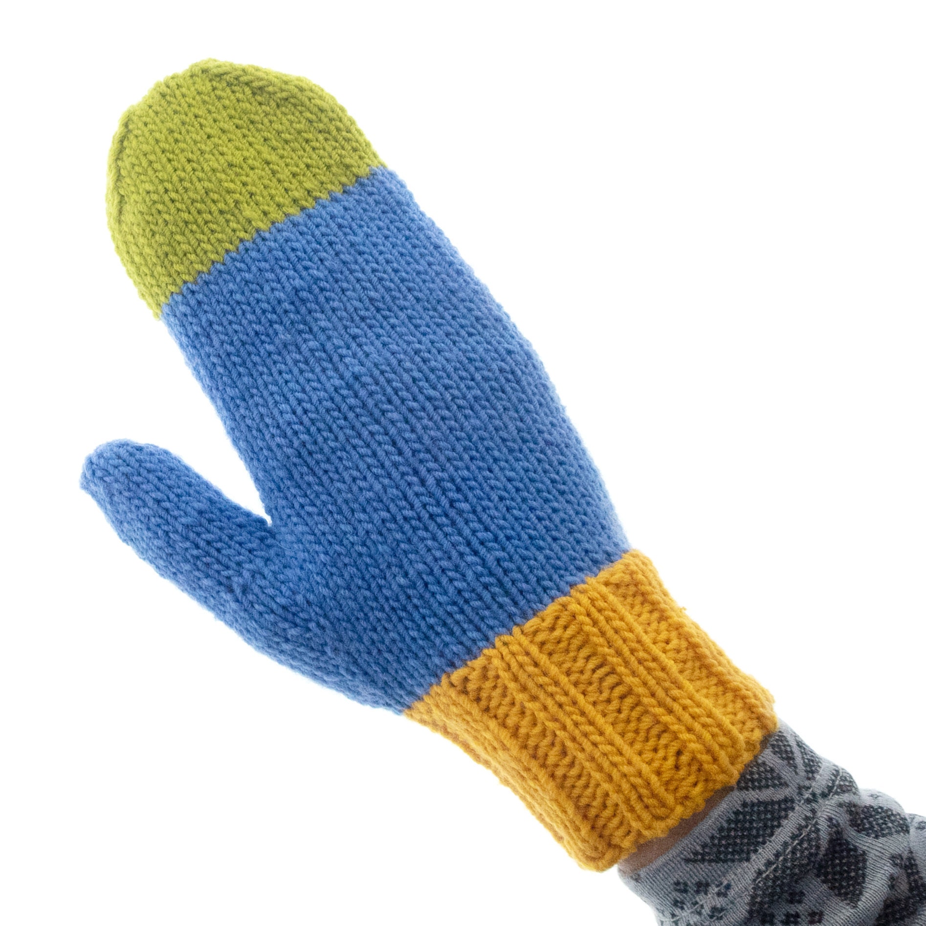 handmade knitted mittens for women, mismatched