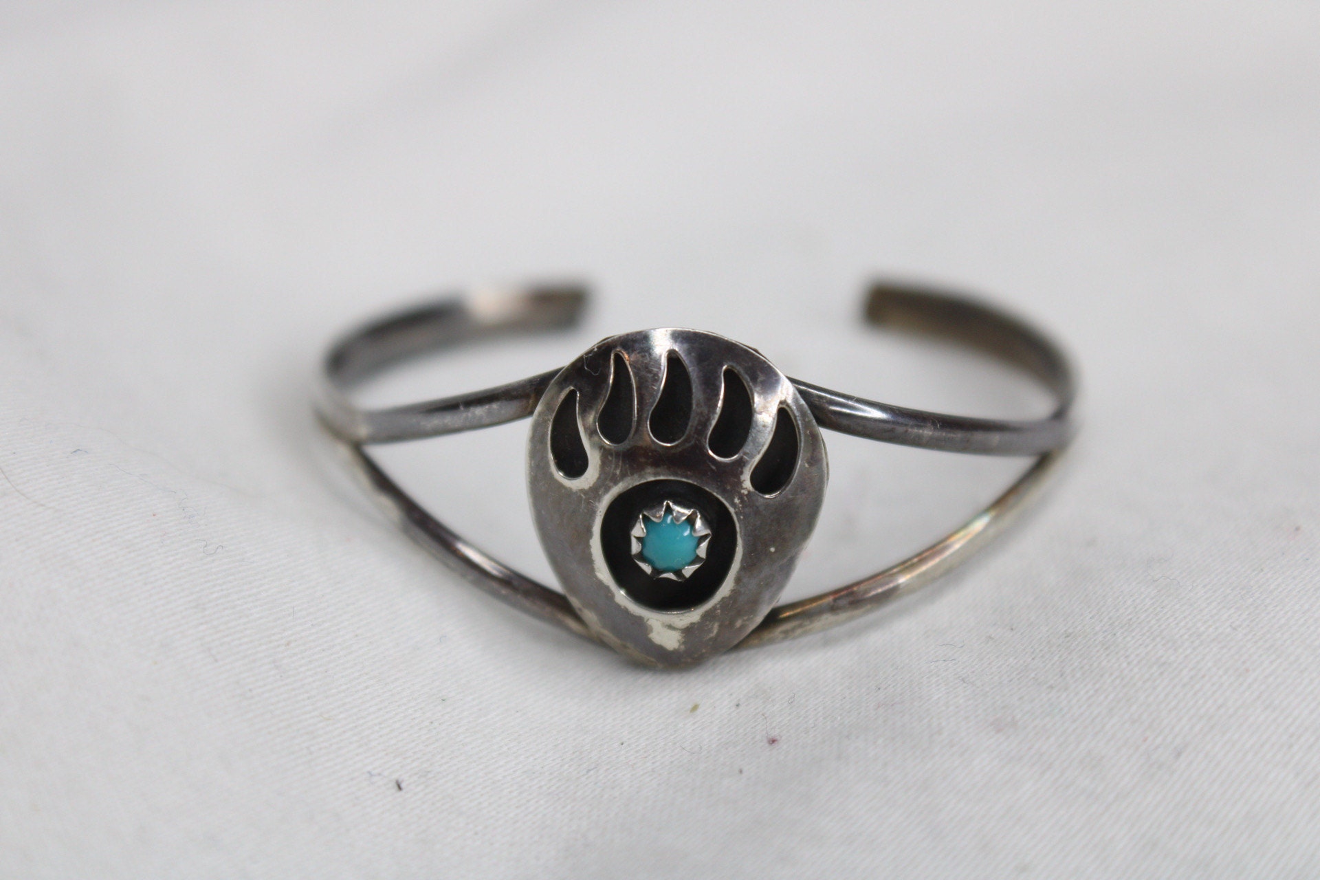 Navajo Bear Claw and Sleeping Beauty Turquoise Bracelet
