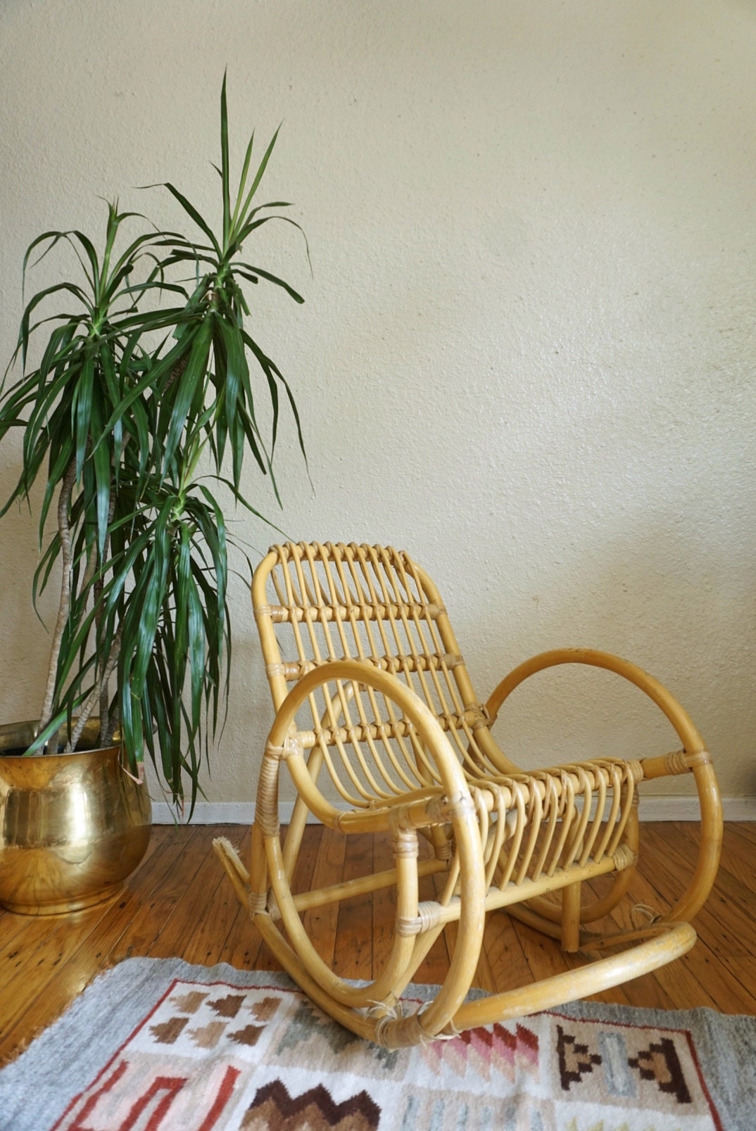 Vintage Bamboo Rocking Chair