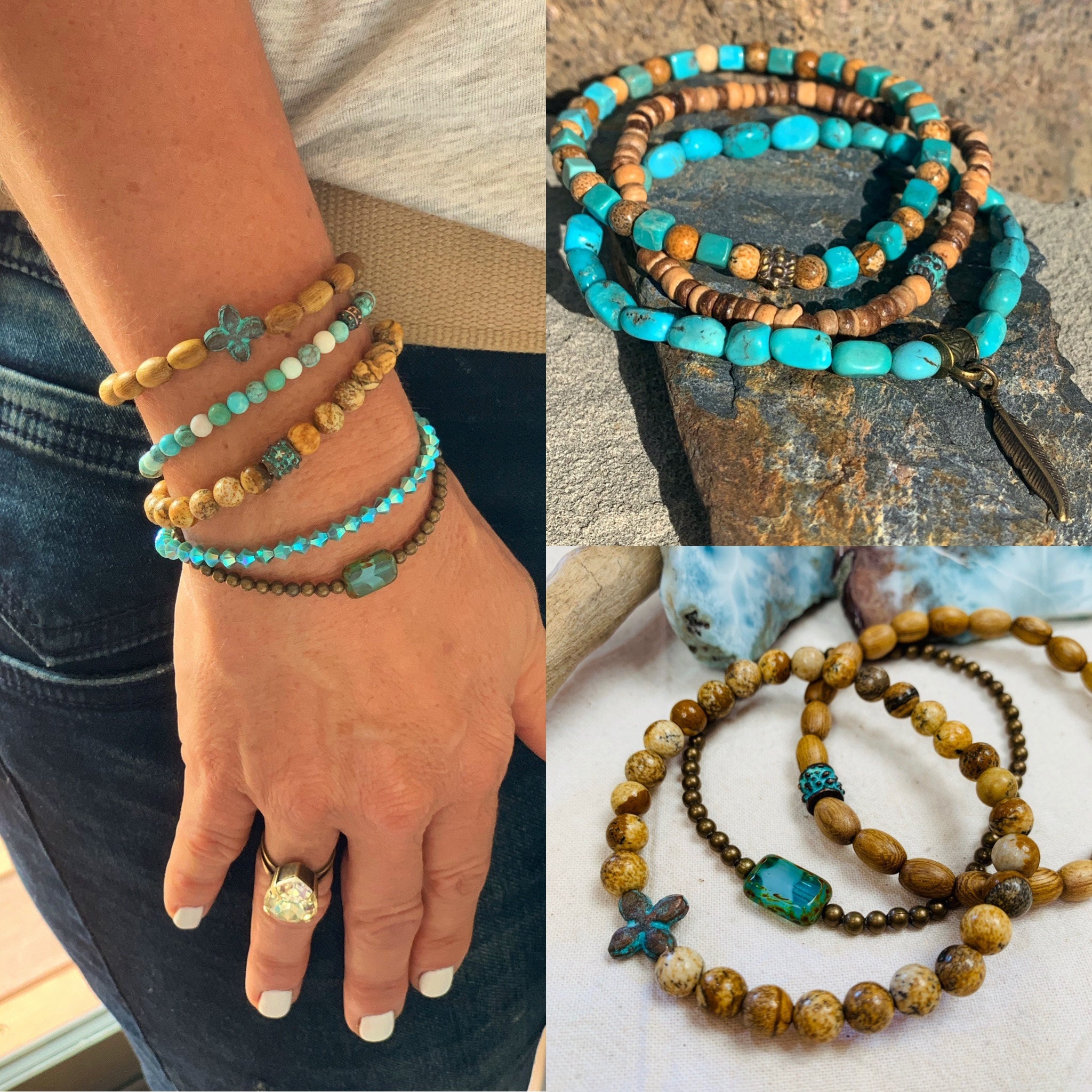 Turquoise and Picture Jasper - mixing ideas