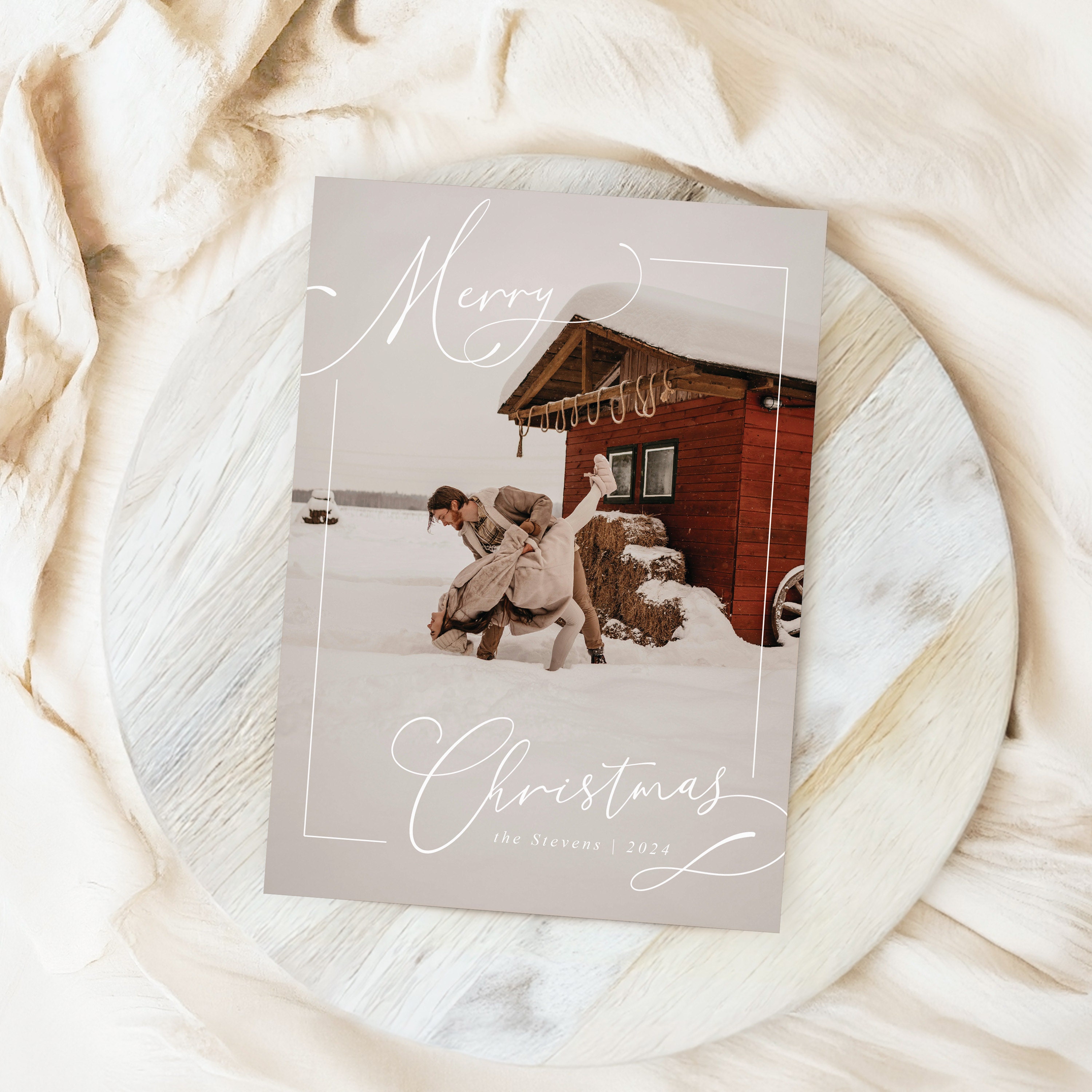 christmas card on a table