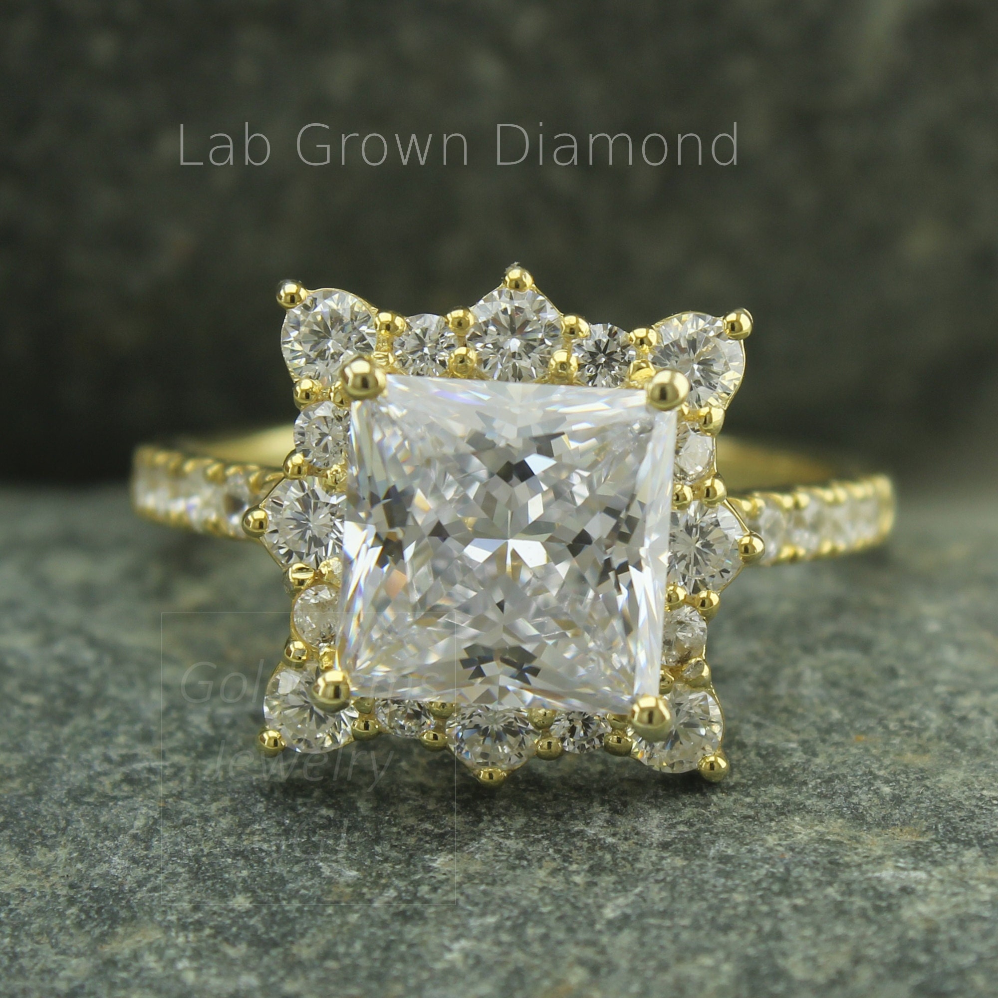 princes lab diamond ring, lab diamond engagement ring