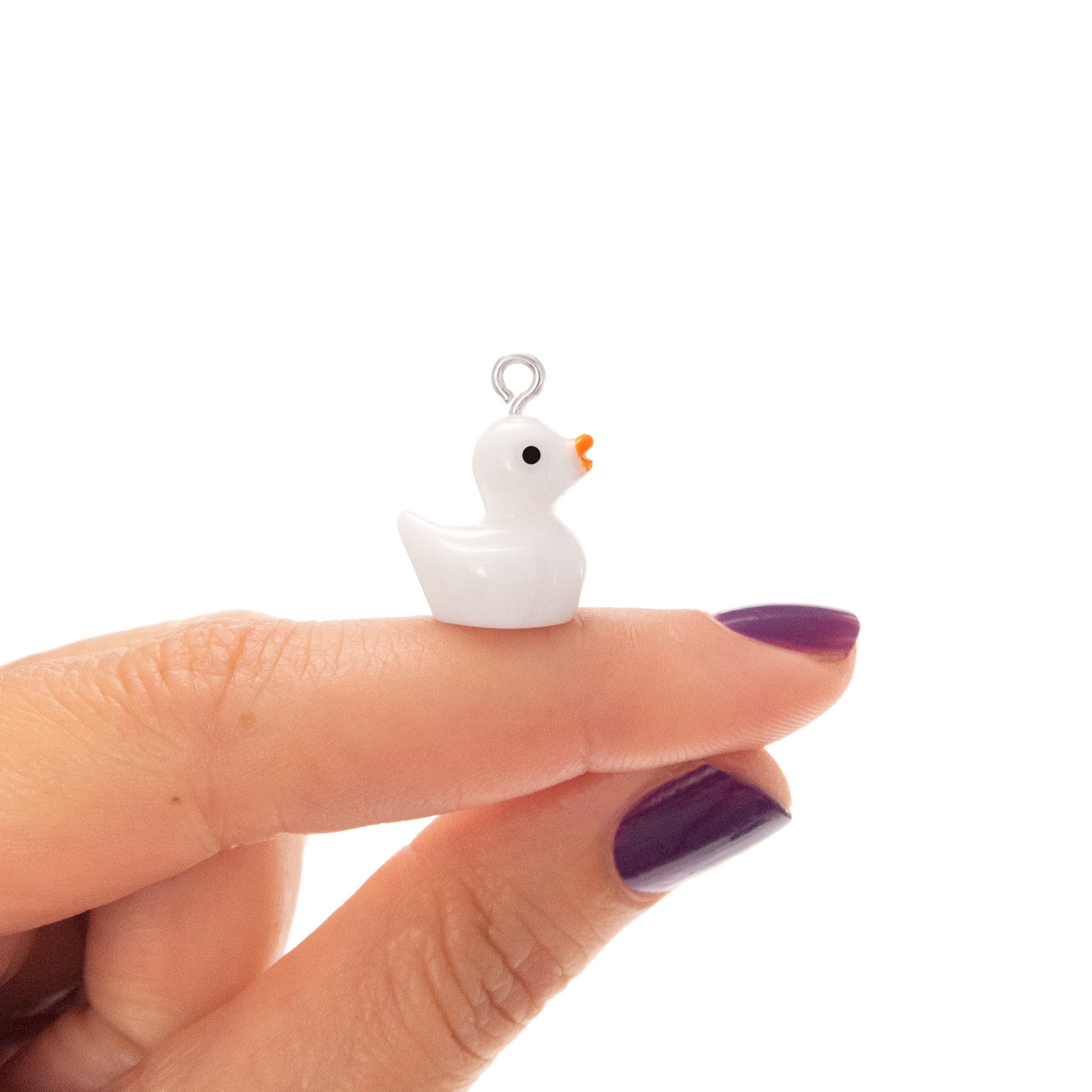 Rubber Duck Earrings Dangle white