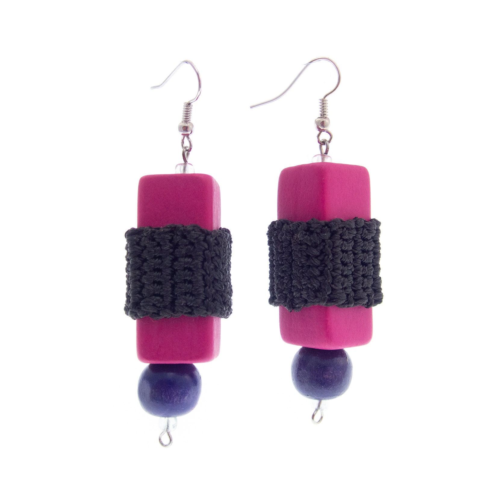 handmade big earrings for women, square