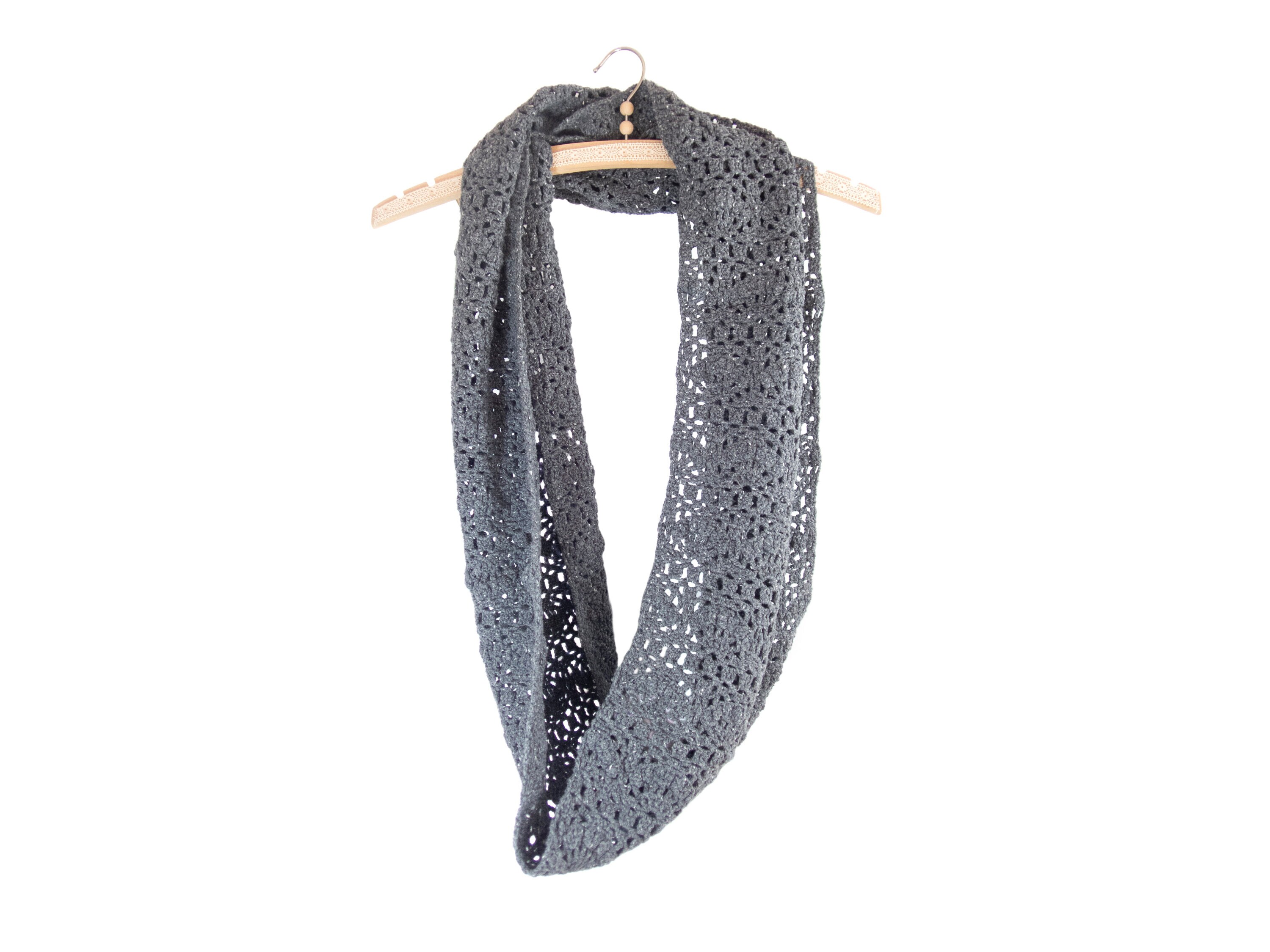 Scarf Knitted for Women grey circle scarf infinity