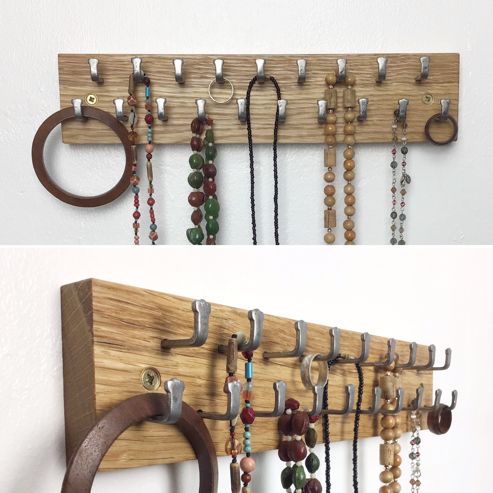 Jewellery Display Rack - light Oak wood