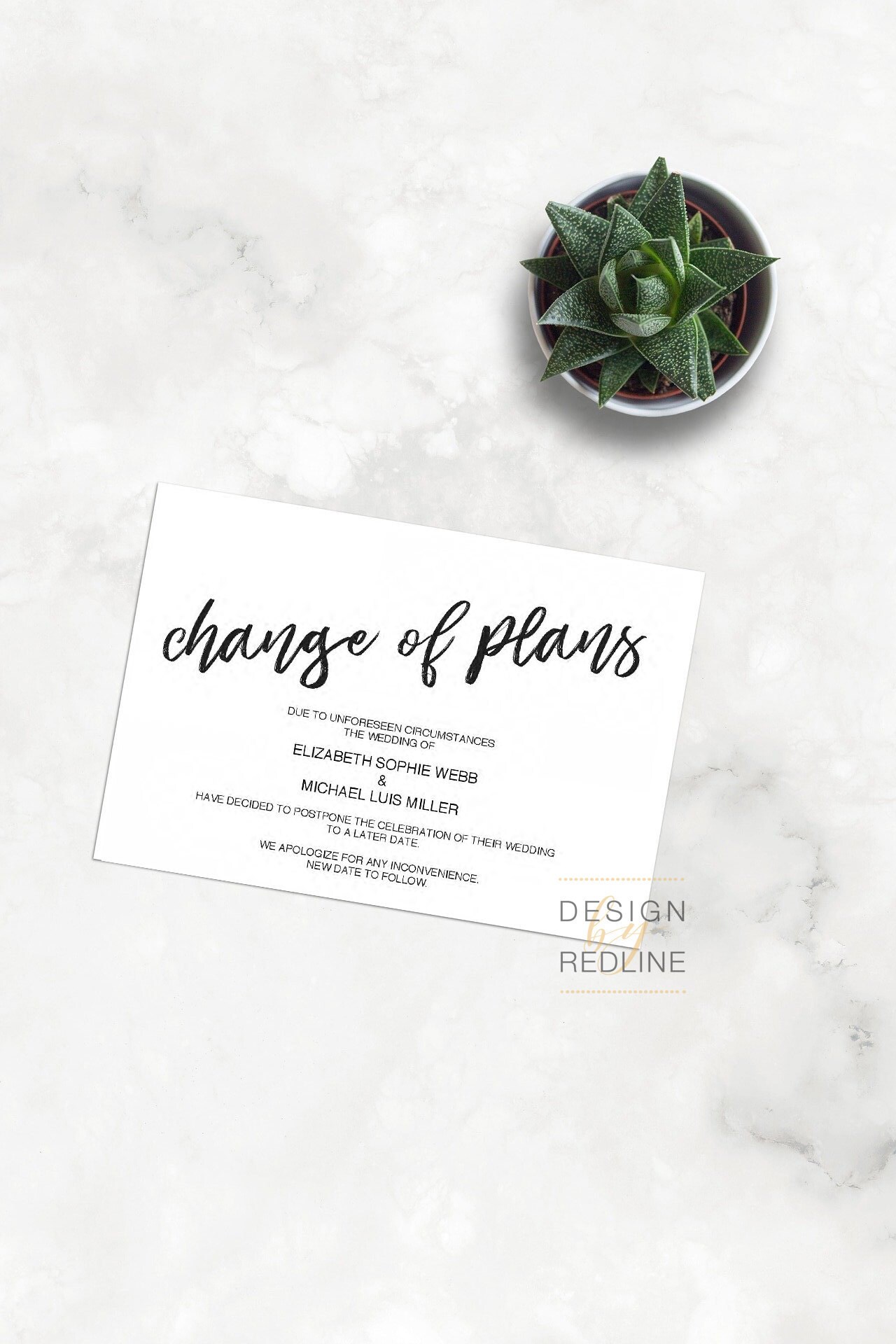 Change of Plans card by Redline