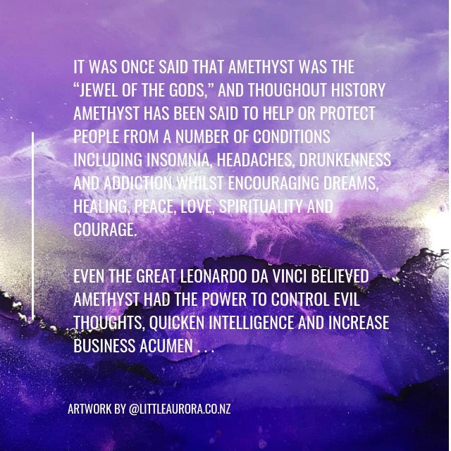 There are so many stories in folk lore and history about the power of the beautiful Amethyst. Treasured by the Greeks and the Romans, Amethyst was worn as a talisman to ward off the intoxicating powers of Dionysus / Bacchus (Roman equivalent) and even the name of the stone is derived from the Greek word Amethystos, which means “not drunken”. In the Middle Ages, Bishops began to wear rings set with Amethyst as a symbol of piety and celibacy and even now Buddhists believe that Amethyst enhances the peace and tranquility of meditation, making it the preferred choice for Tibetan rosaries. Amethyst is the traditional birthstone for February and the zodiac sign Pisces and is associated with the CrownChakra. I selected this beautiful coloured backdrop from an artwork made by @littleaurora.co.nz Whilst this piece was not created with Amethyst in mind ... for me, I think for me it represented the spectrum of purples this beautiful stone seems to be available in.... from light and airy lilac to mixed white and purple or even purple and golden tones to deep, dark rich purples ... Each type of Amethyst possesses its own charm and I love working with all of them. My next market is this Saturday at @crafternoontea Albany .... I will be bringing quite a bit of Amethyst with me ... some of which I have not yet had the chance to put on my website ... I have decided to offer some types as single bracelets so that you can add to your exisiting collection and/or design your preferred look. Of course others will be available in sets ... so come along and have a look and get first pick. We can even fit to your wrist size on the day ... Prices vary depending on what you select. Albany Hall, Library Lane and Albany Highway, Albany. Doors open at 10am and will remain so until 2pm and be assured there is plenty of free parking available.