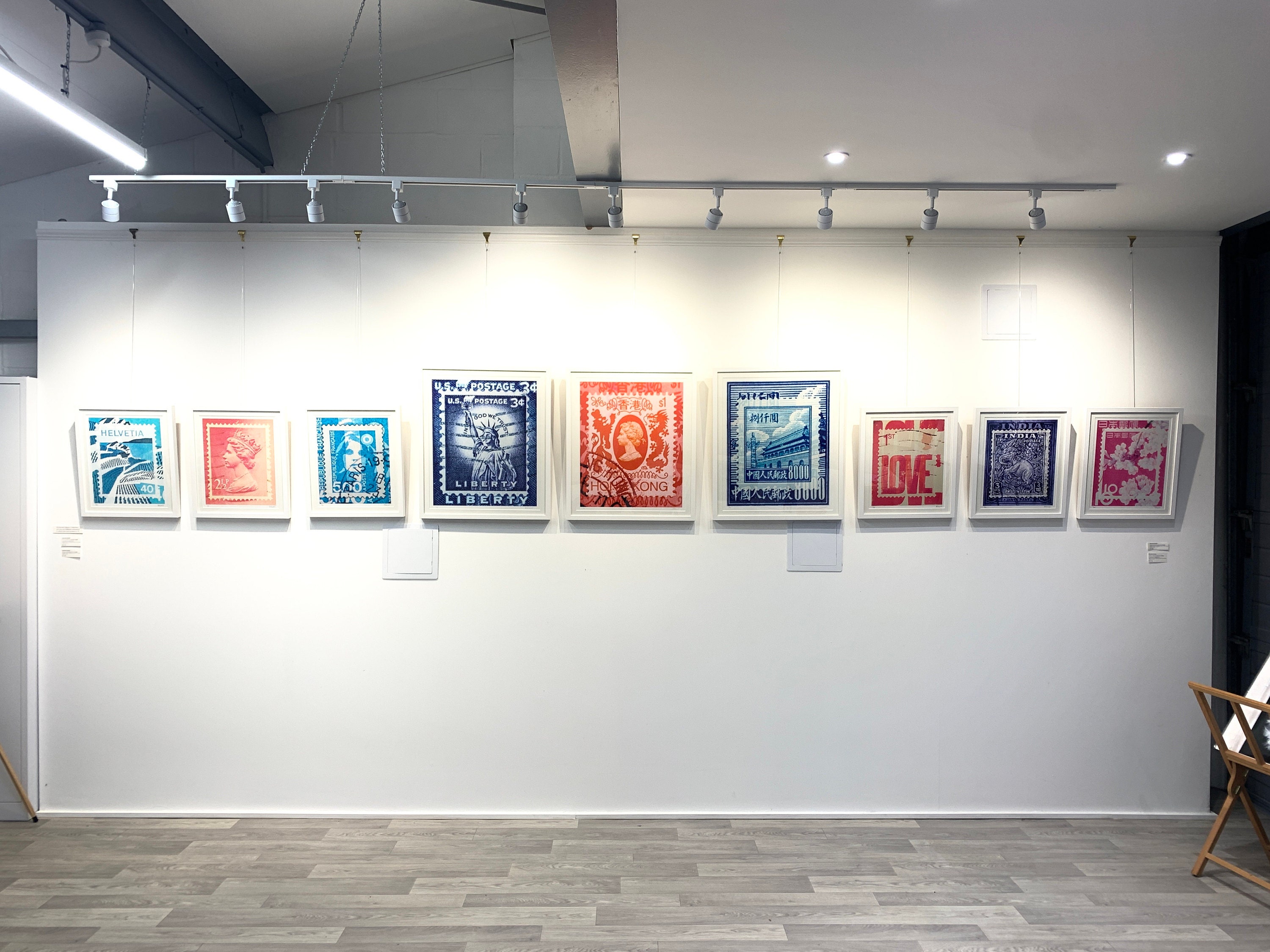 deborah pendell fine art stamp collection artworks at solo exhibition Vignette at cambridge art cube