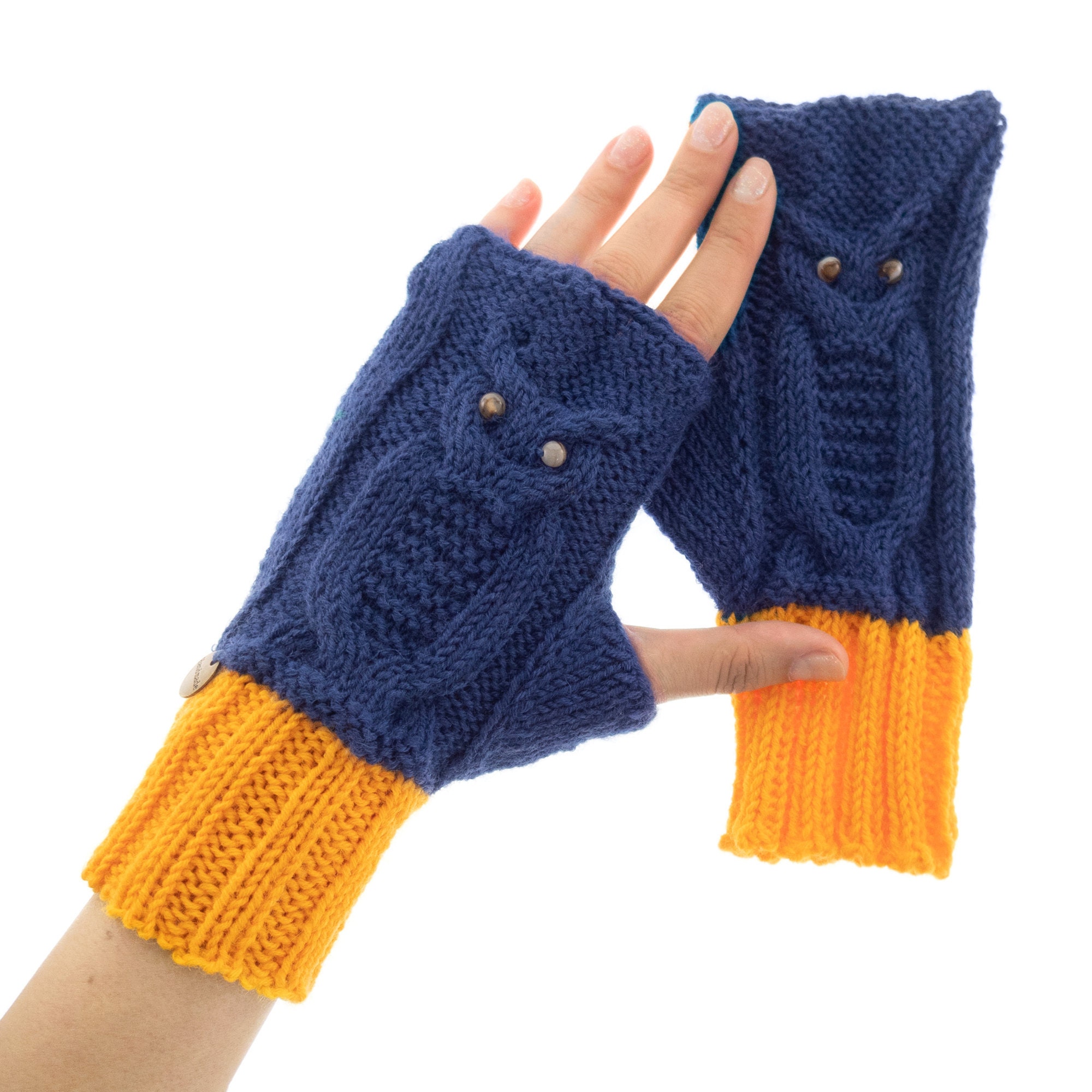 Owl Mitts, Texting Mittens Fingerless Gloves