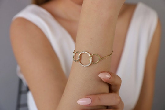 Personalized Dainty Friendship Bracelet, Diamonds Bracelet Silver, Handmade Couples Bracelet, Dainty CZ Diamonds Ankle Bracelet Jewelry