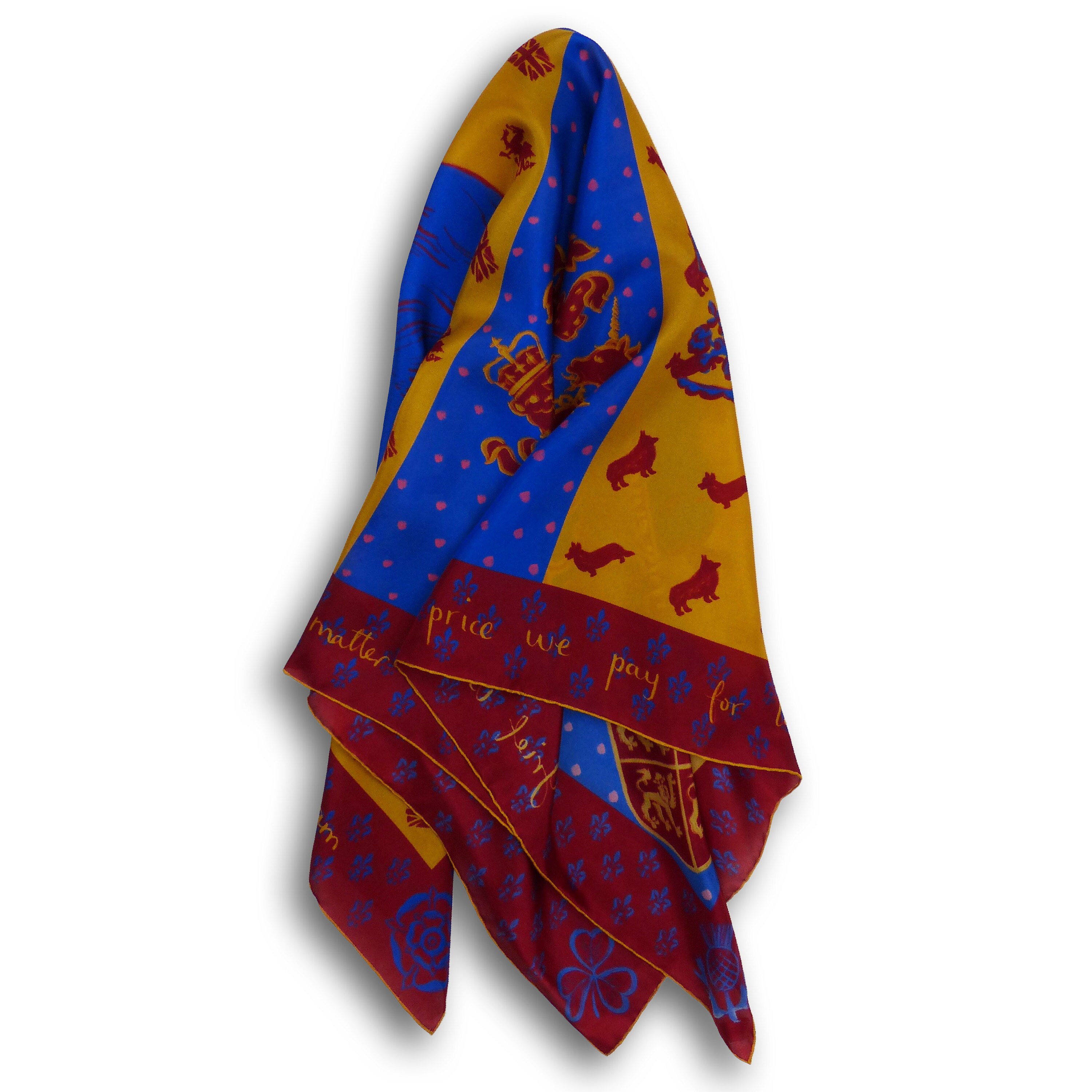 Windsor scarf in burgundy blue and gold