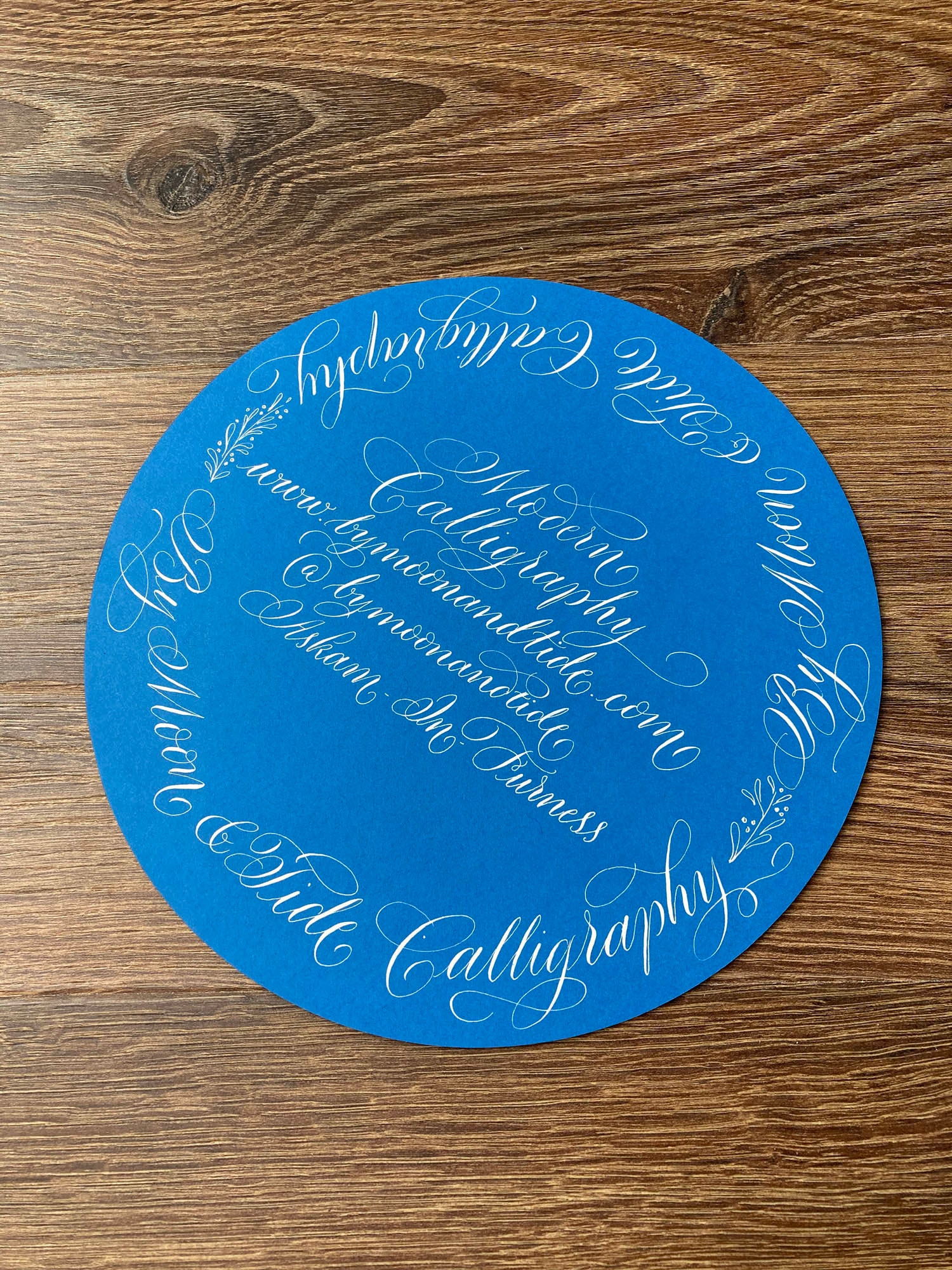 circular calligraphy practice by moon and tide