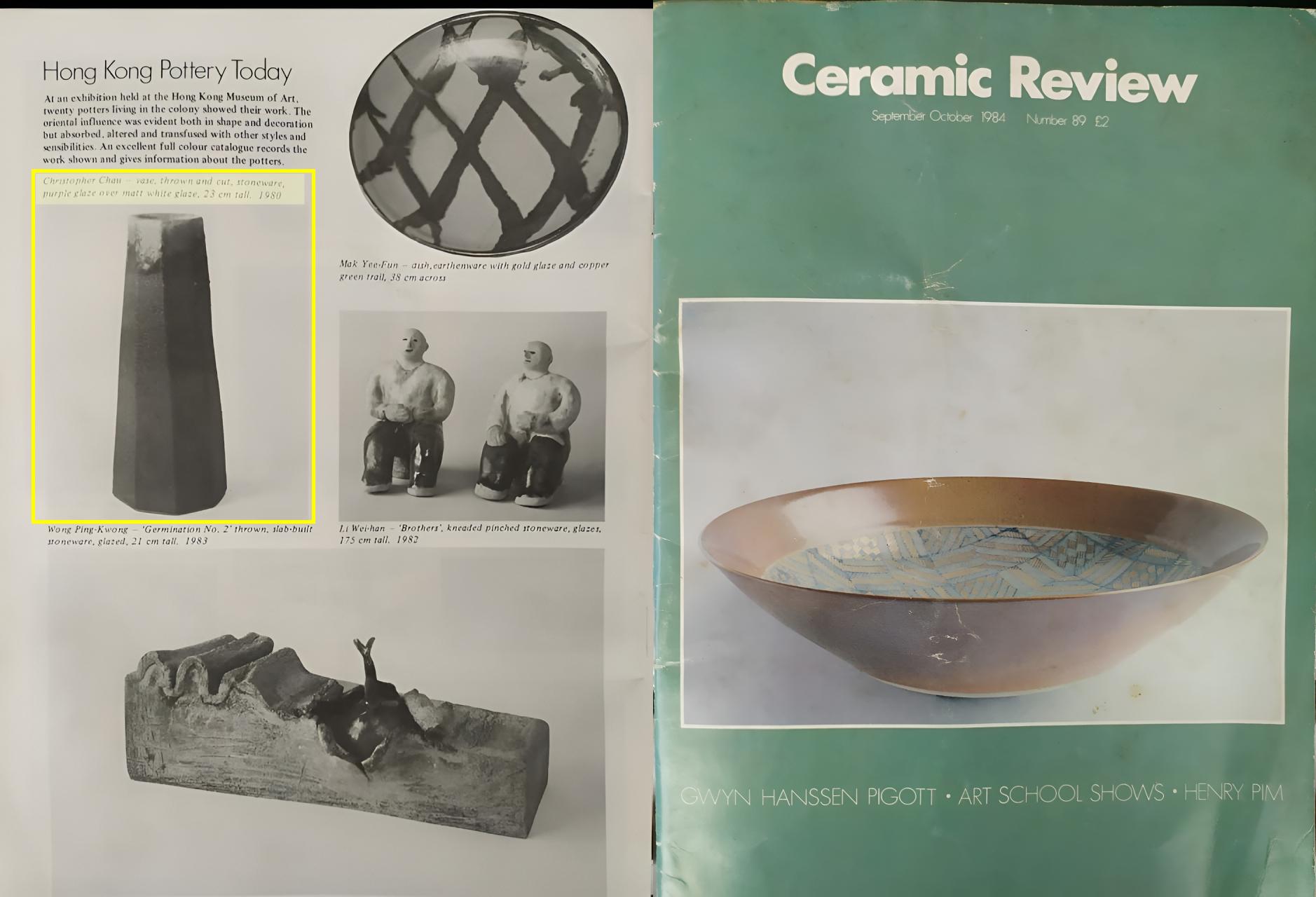 Christopher Chau on Ceramic Review Magazine 1984, issue 89