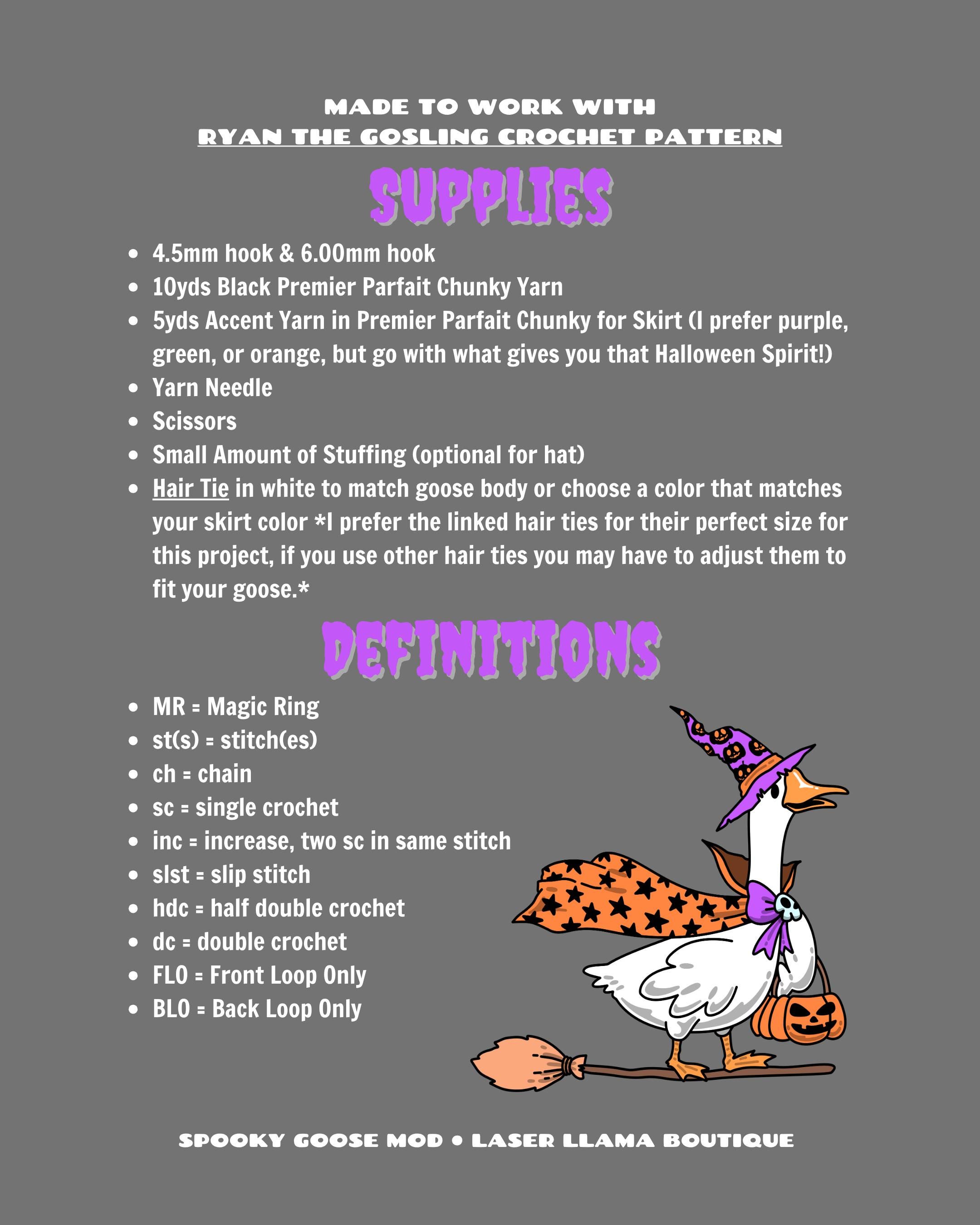 Spooky Goose Mod Supplies and Definitions