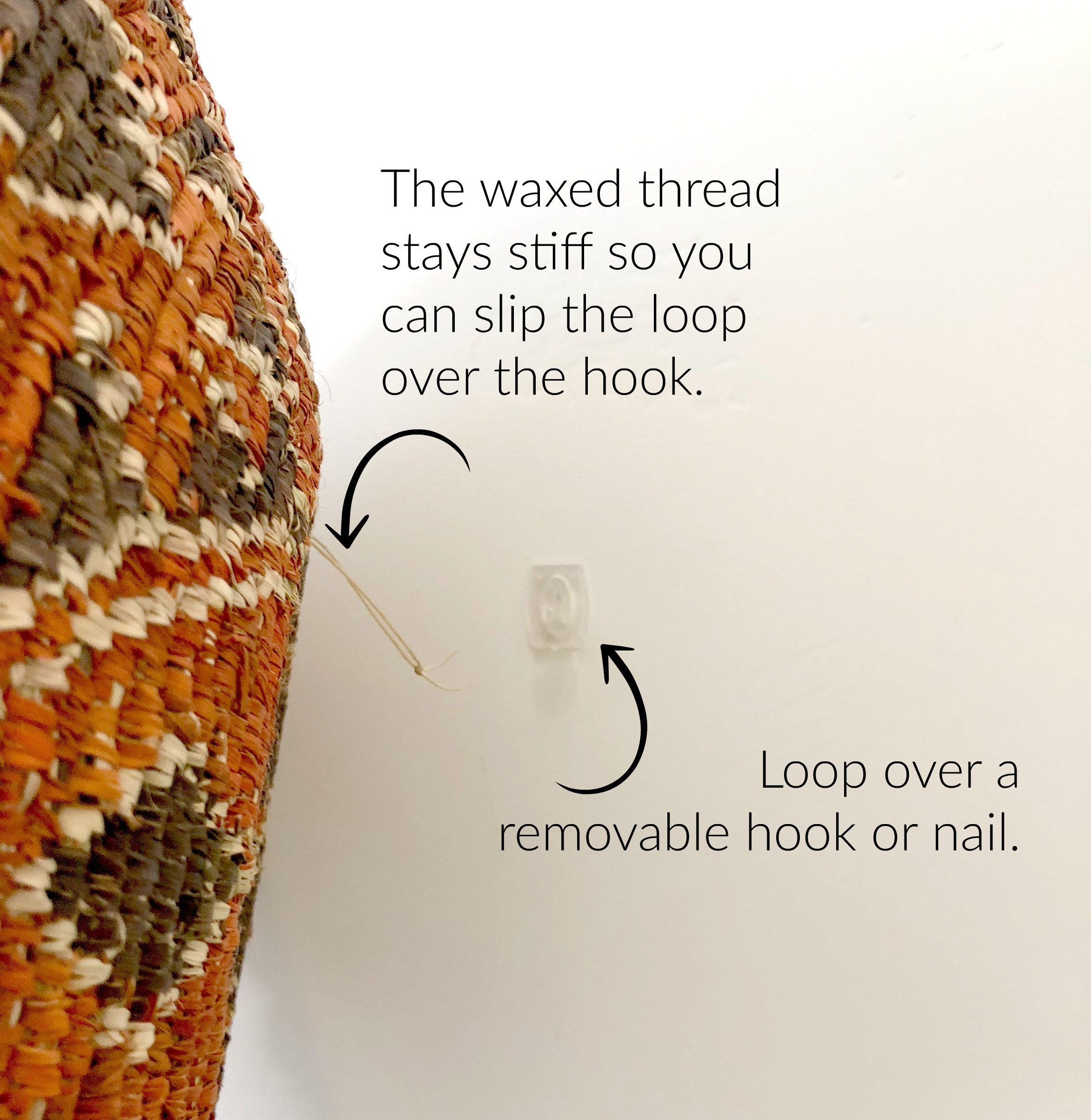 how to hang woven baskets