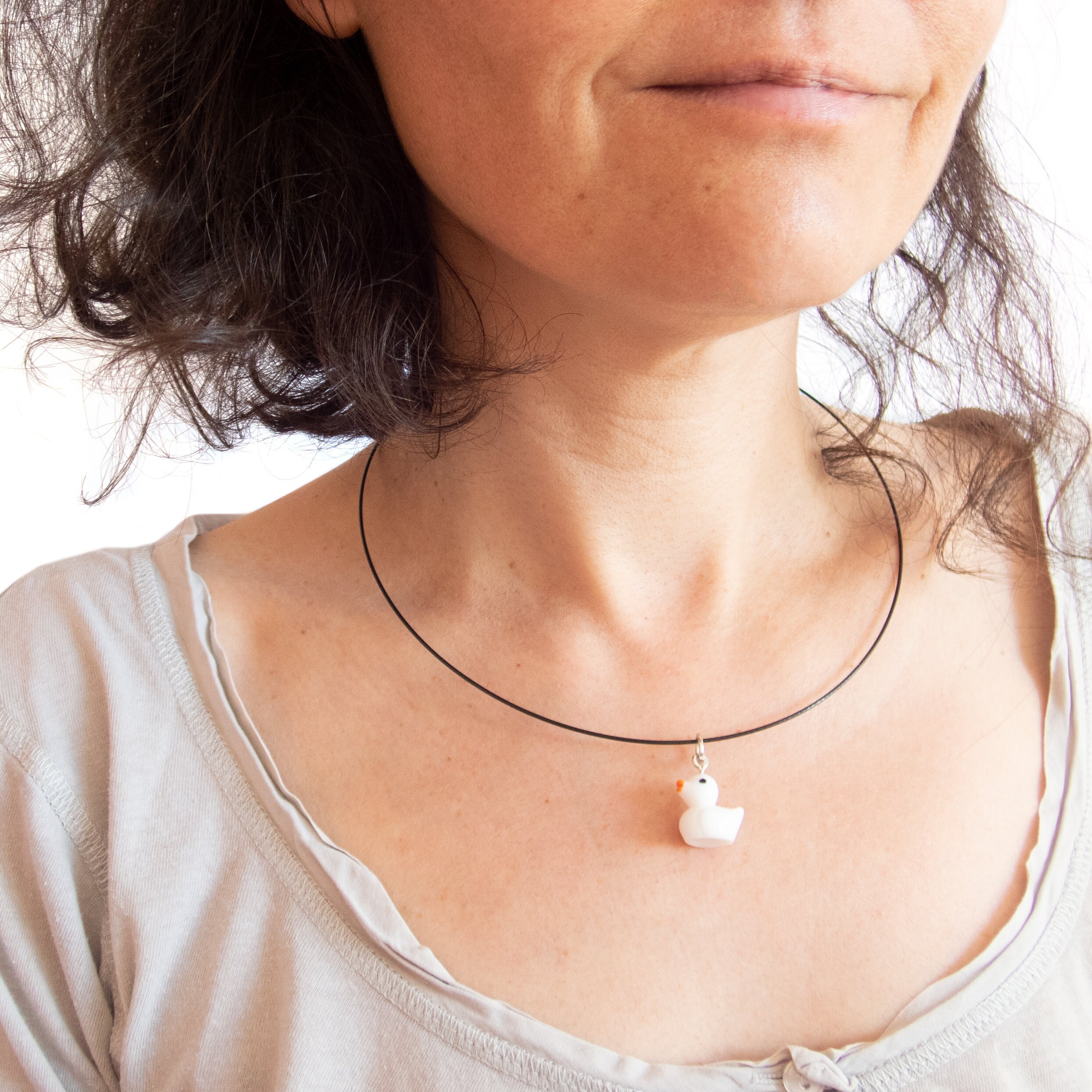 beach surf necklace for ladies with rubber duck pendant