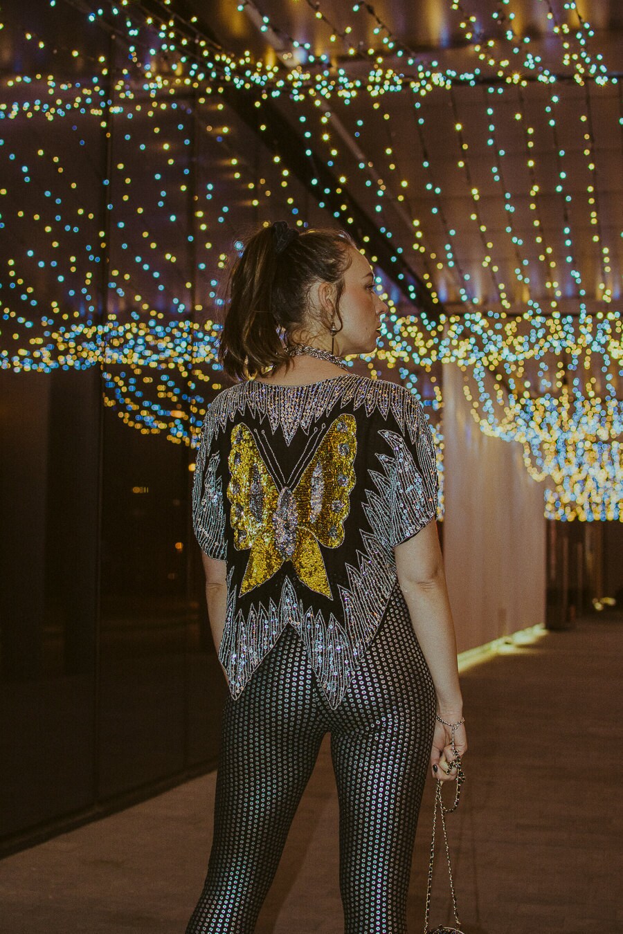 disco vintage sequins blouse