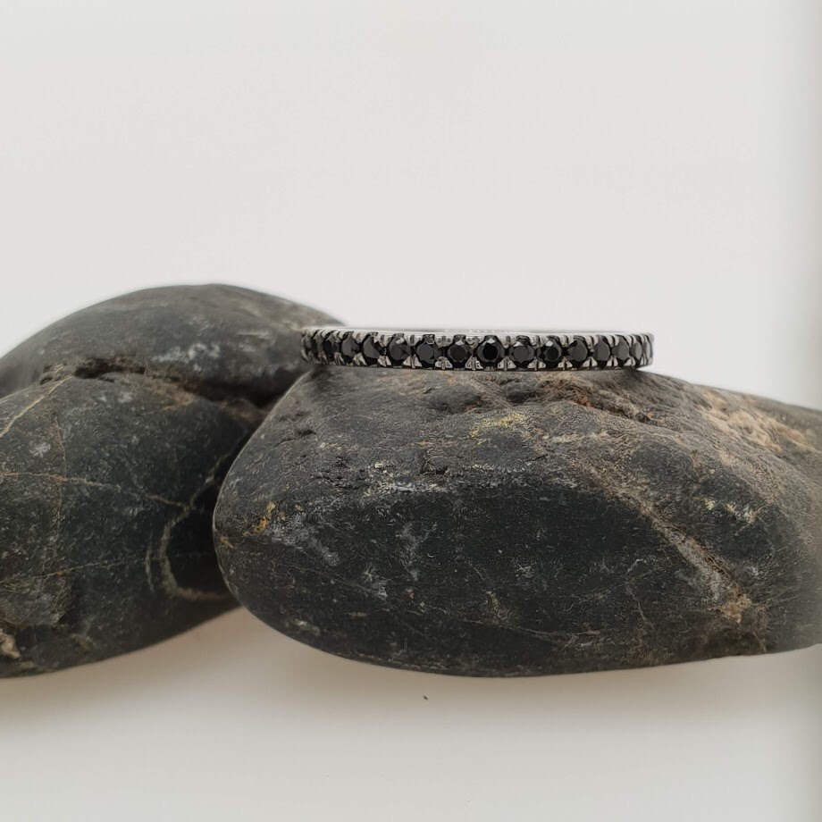 Black Spinel wedding band