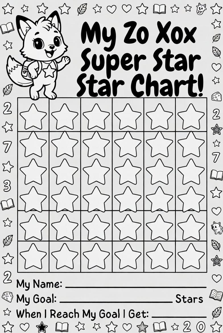 Progress Tracking: Keep a fun “Zo Xox Star Chart.