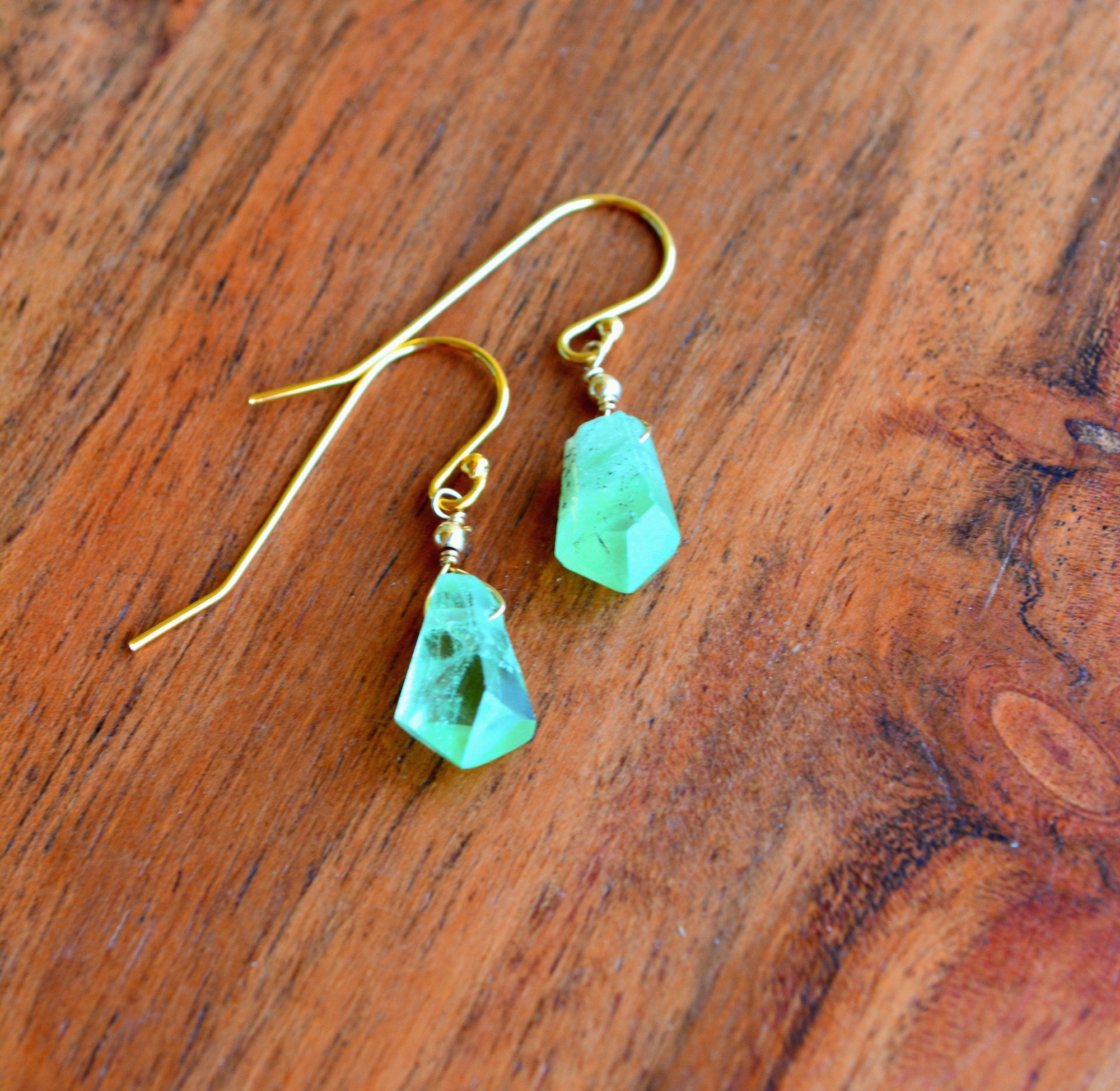 Fabulous Raw Peridot Crystal Earrings