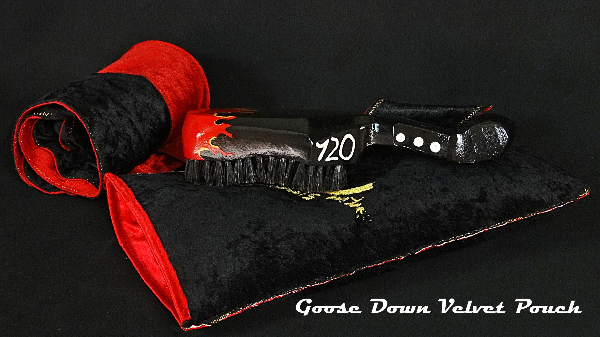 King Scorpion 360 Wave Brush (12 Row Tight) 360 Wave Brush + King Scorpion 360 Reversible Velvet Du-rag + Goose Down Velvet Pouch