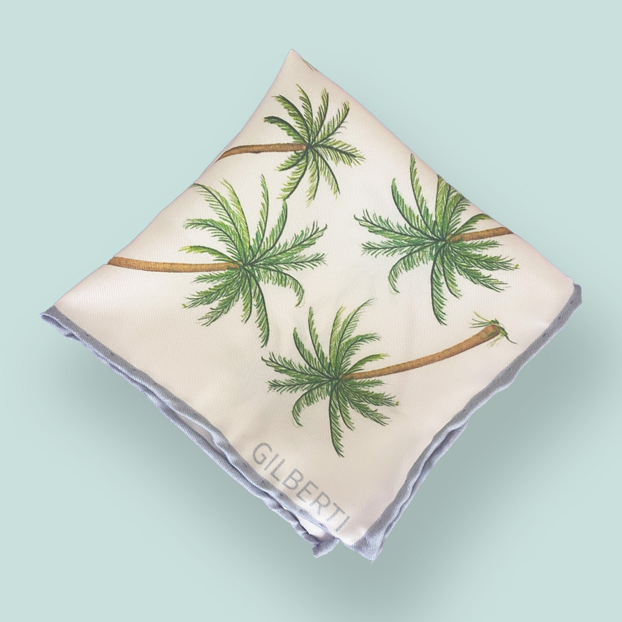 Silk Palm Tree Pocket Square