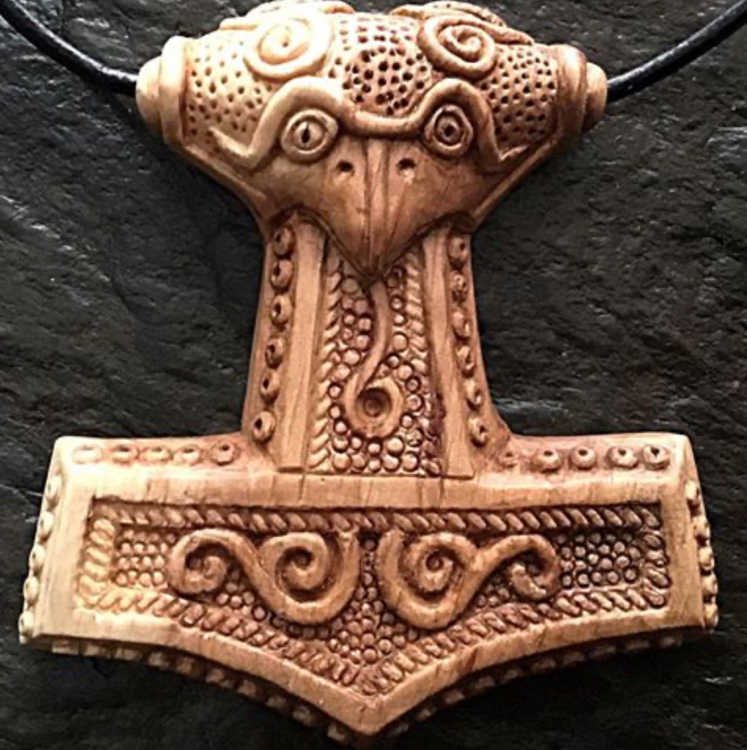 Hand Carved Thor’s Hammer Skane - Gorlech, Wales, UK