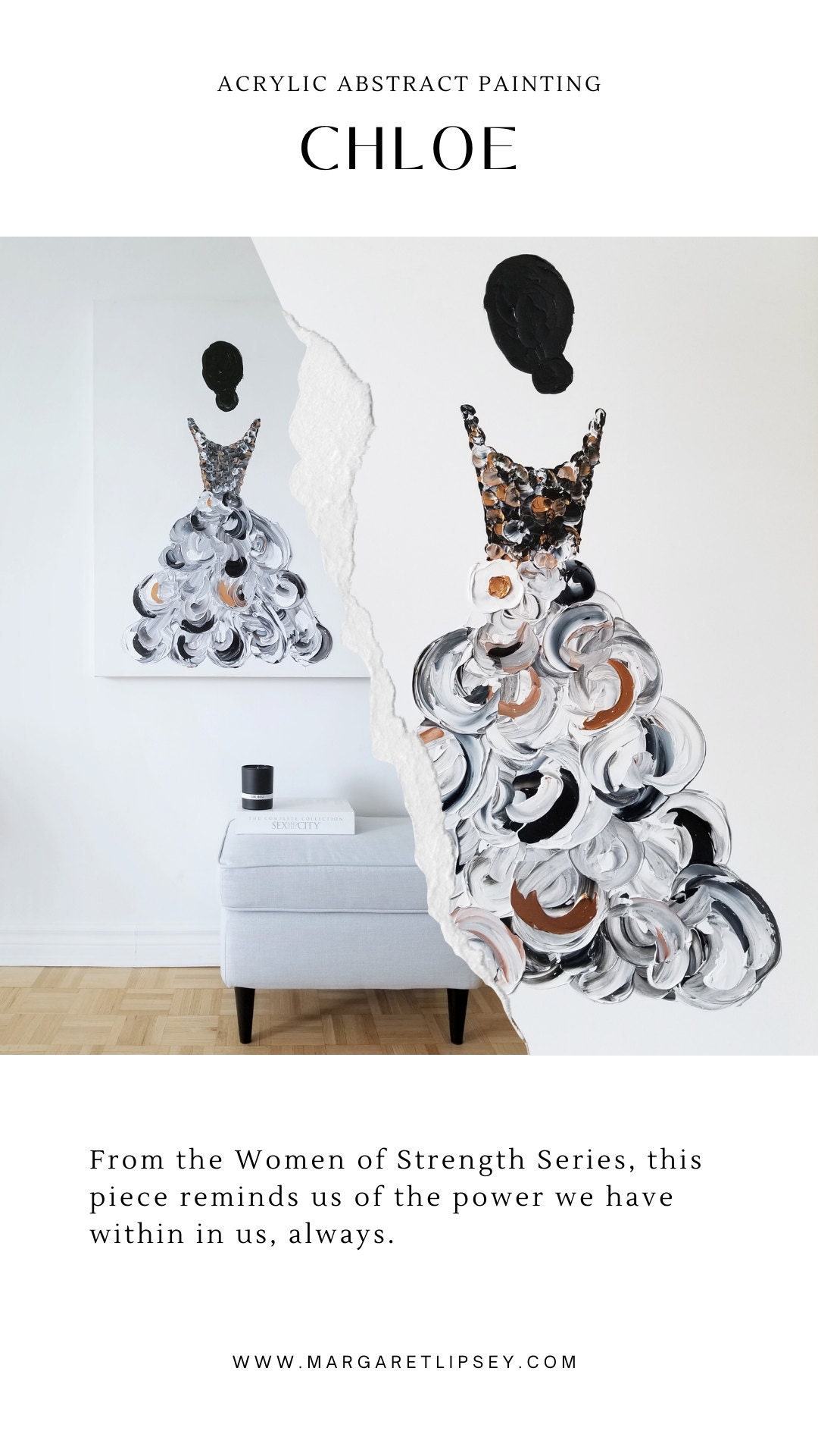 Acrylic Abstract painting of a woman in a dress
