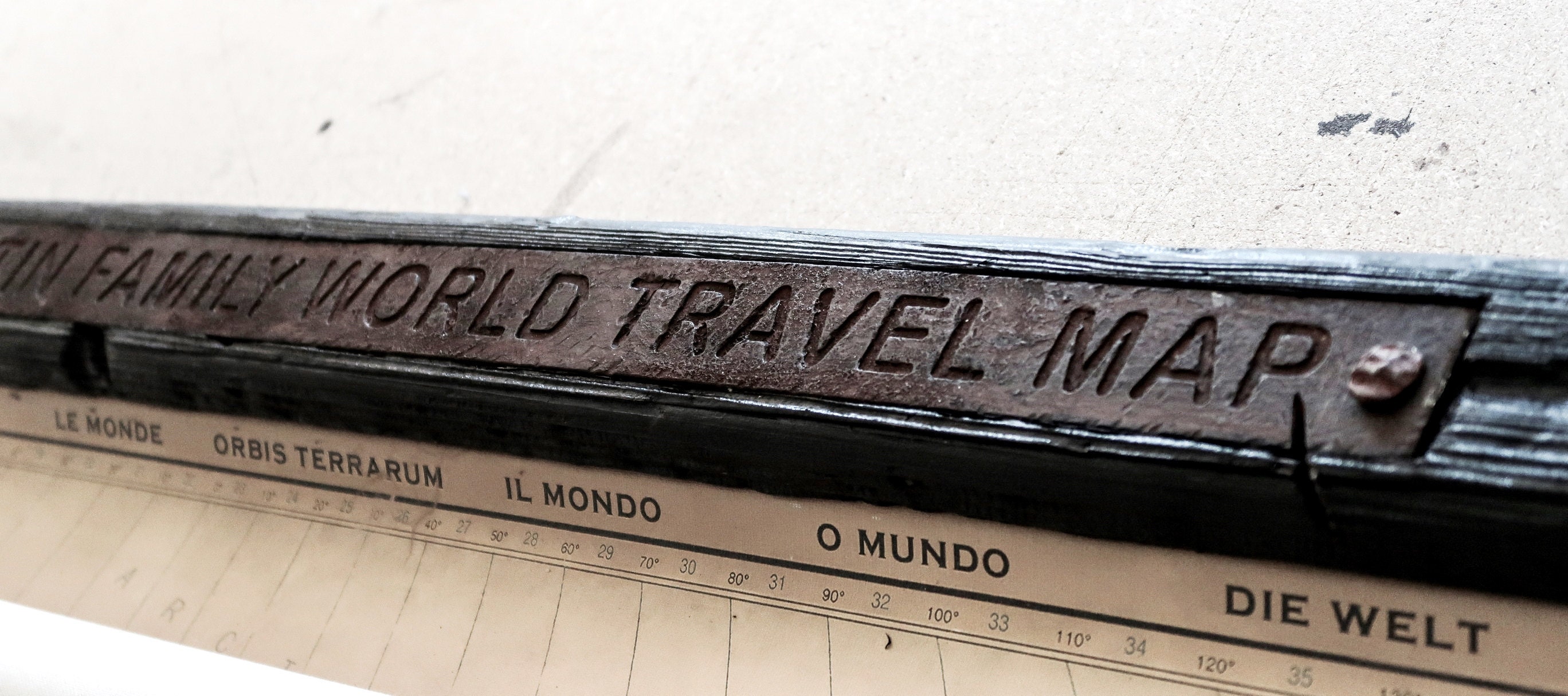 rusty text engraved, travel family decor, rusty old metal steel