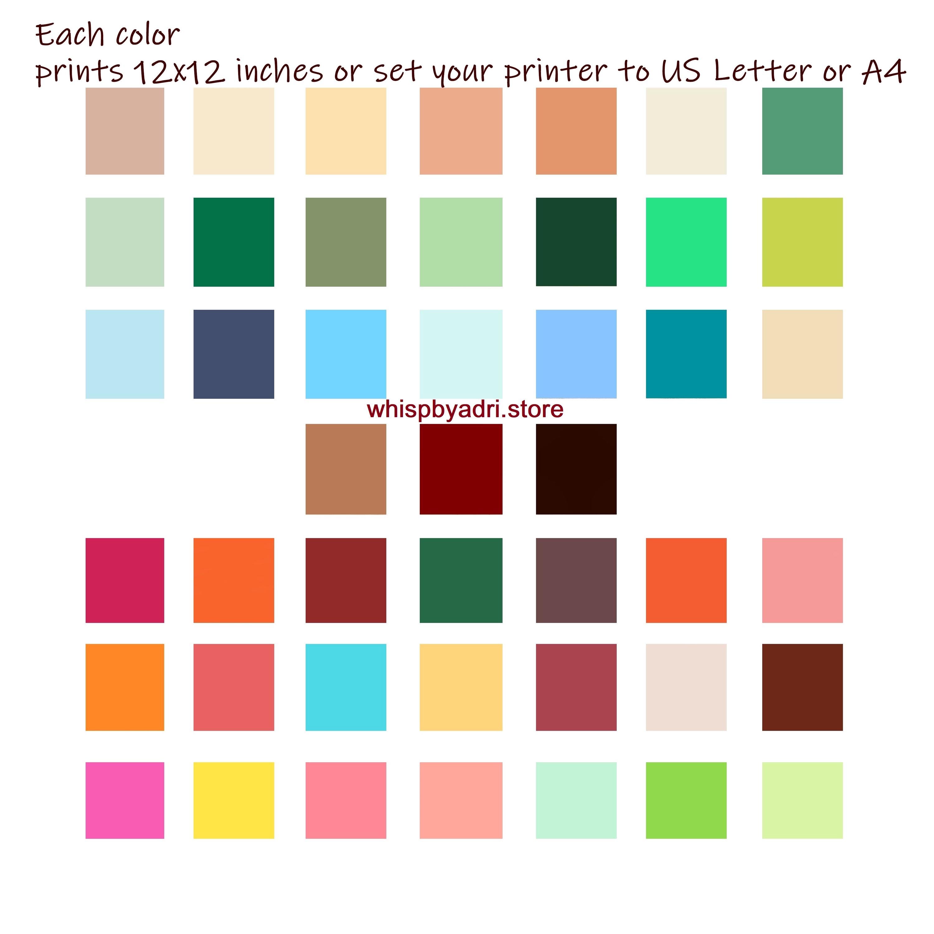 Each solid color was digitally painted by me and prints size 12 x 12 inches / 30 x 30 cm