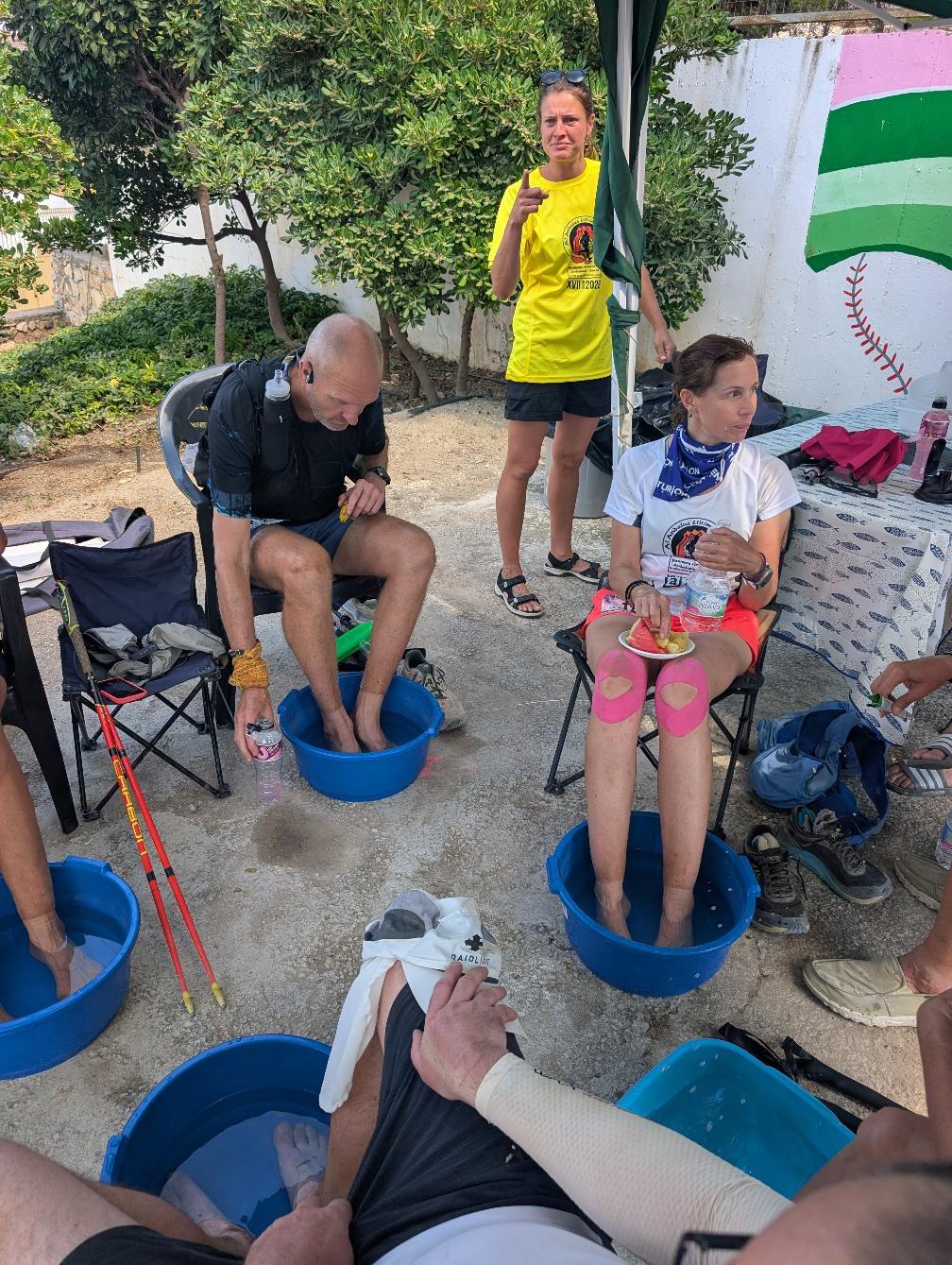 Feet in a bucket after stage 1
