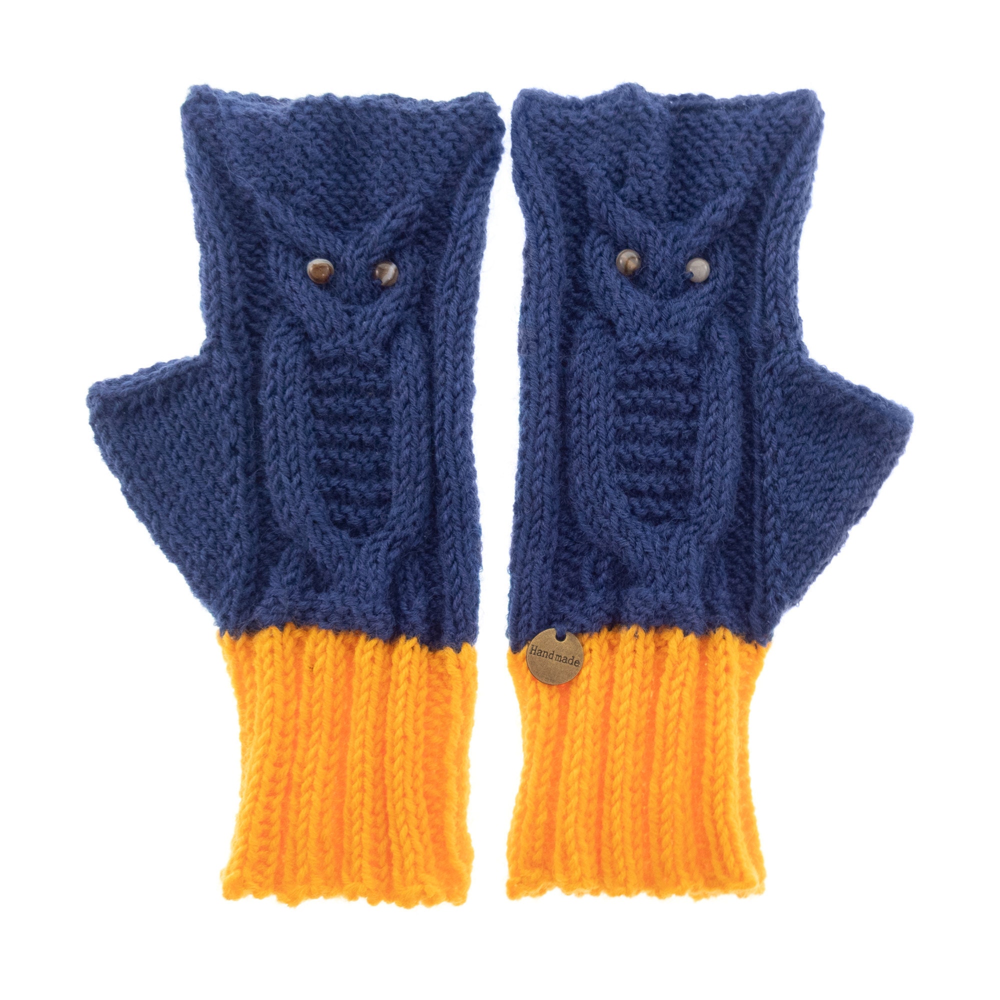 Owl Mitts, Texting Mittens Fingerless Gloves
