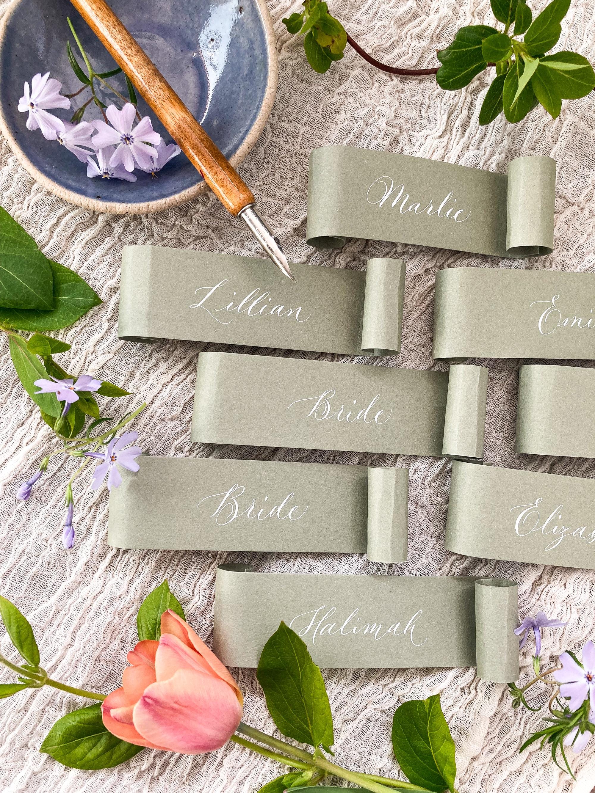 Natural wedding place names with calligraphy