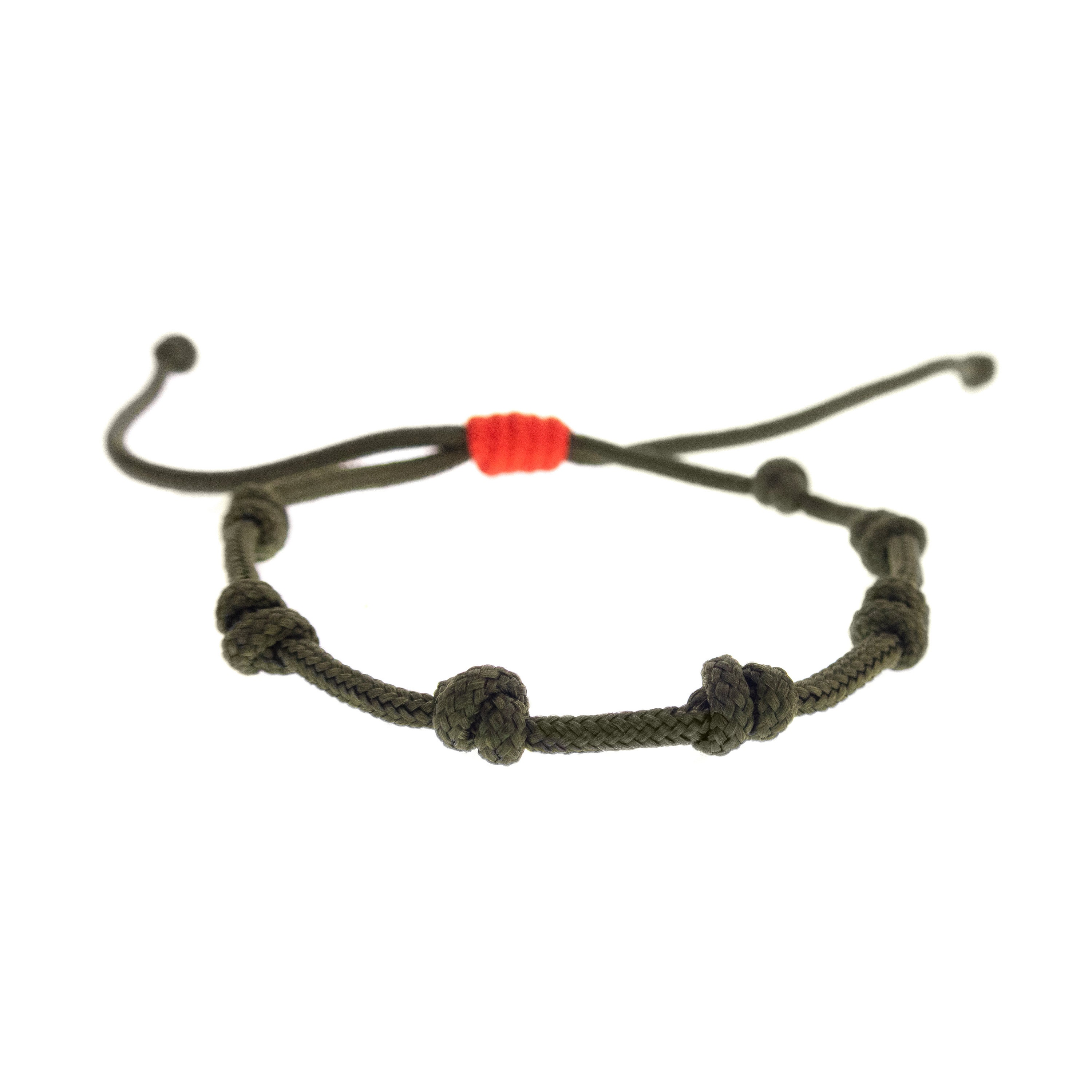 handmade string bracelet with 7 knots