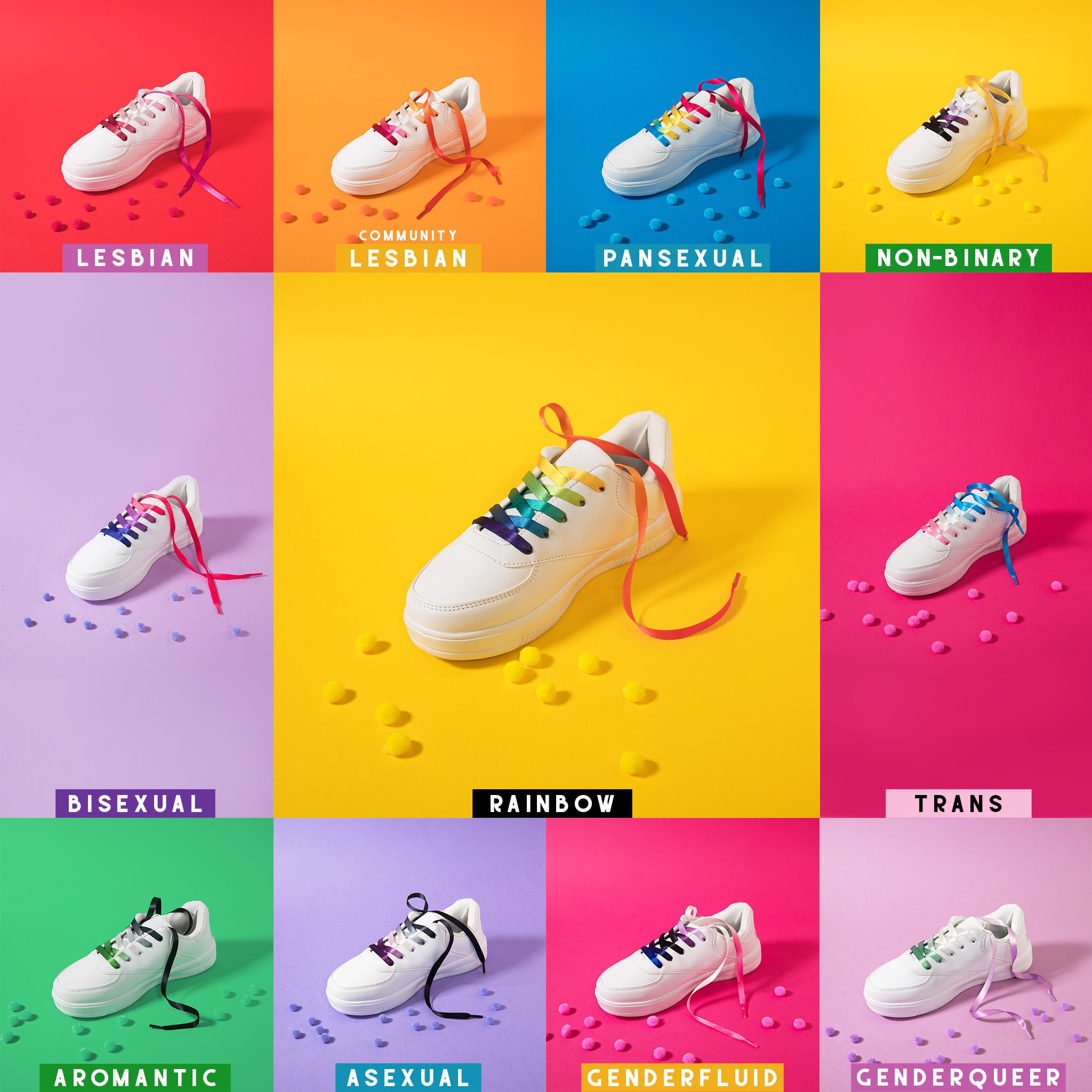 LGBT Pride Shoelaces Gay Shoes Rainbow Sneakers